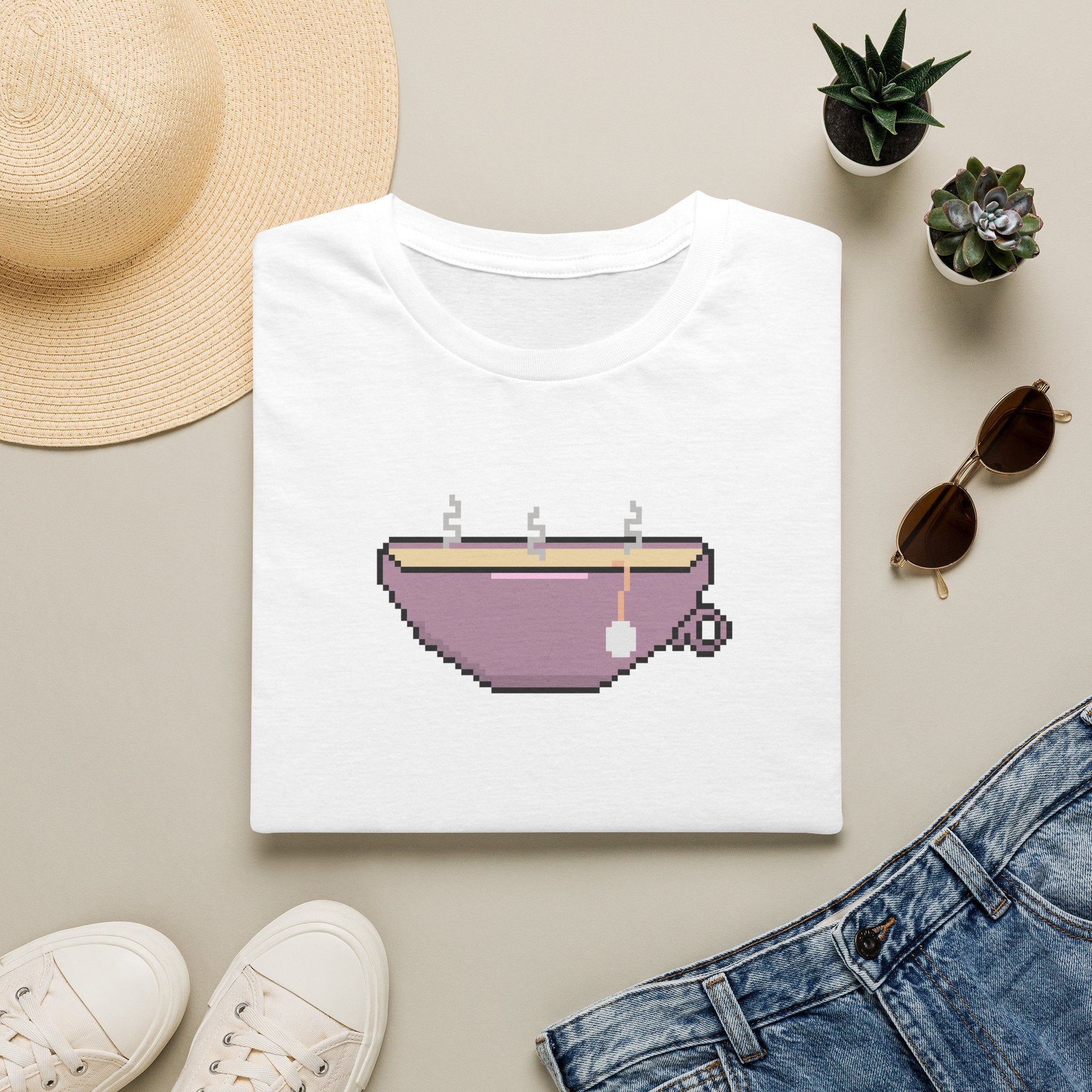 T-Shirt — Pixel Art Tea Cup Graphic Tee