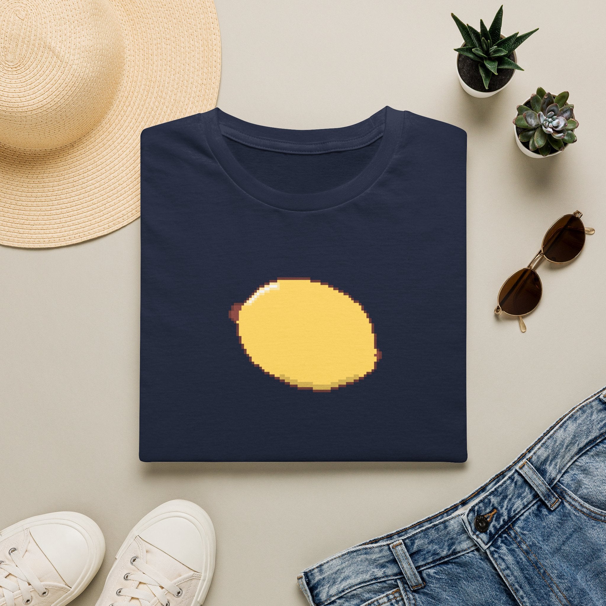 Pixel Lemon T-Shirt — Minimal Retro Fruit Tee