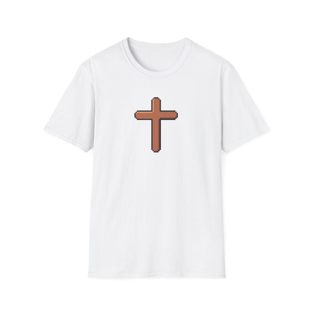Pixel Cross T-Shirt — Minimal Christian Faith Graphic Tee