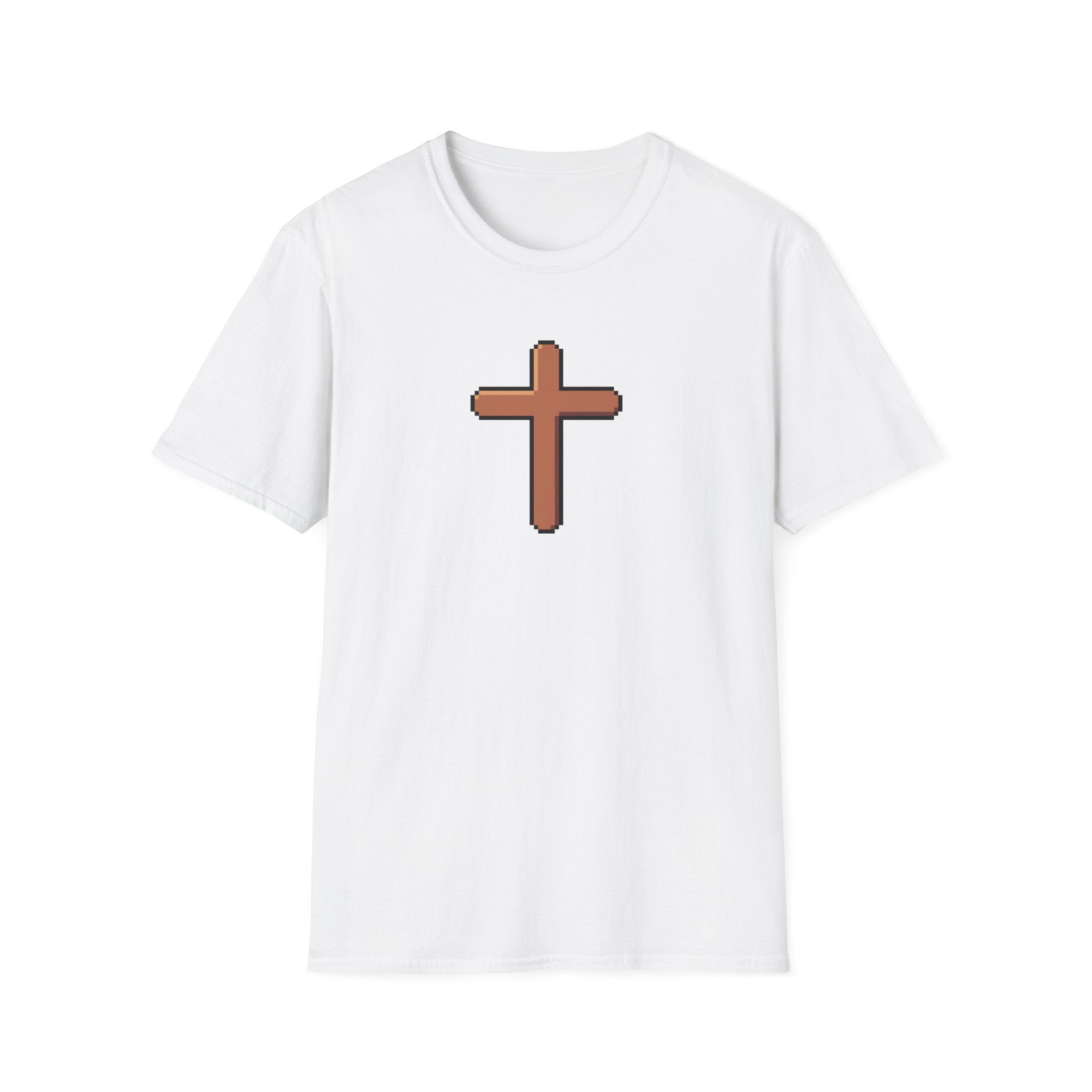 Pixel Cross T-Shirt — Minimal Christian Faith Graphic Tee