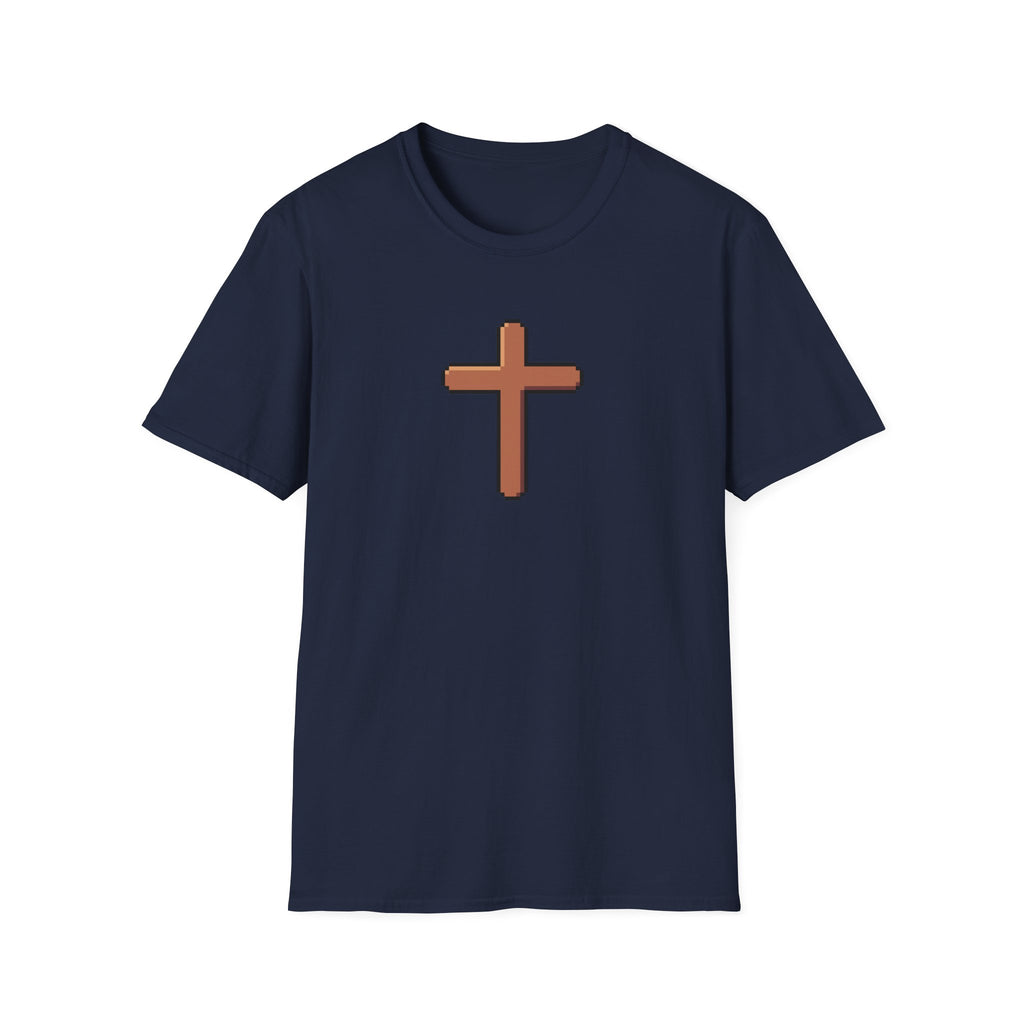 Pixel Cross T-Shirt — Minimal Christian Faith Graphic Tee