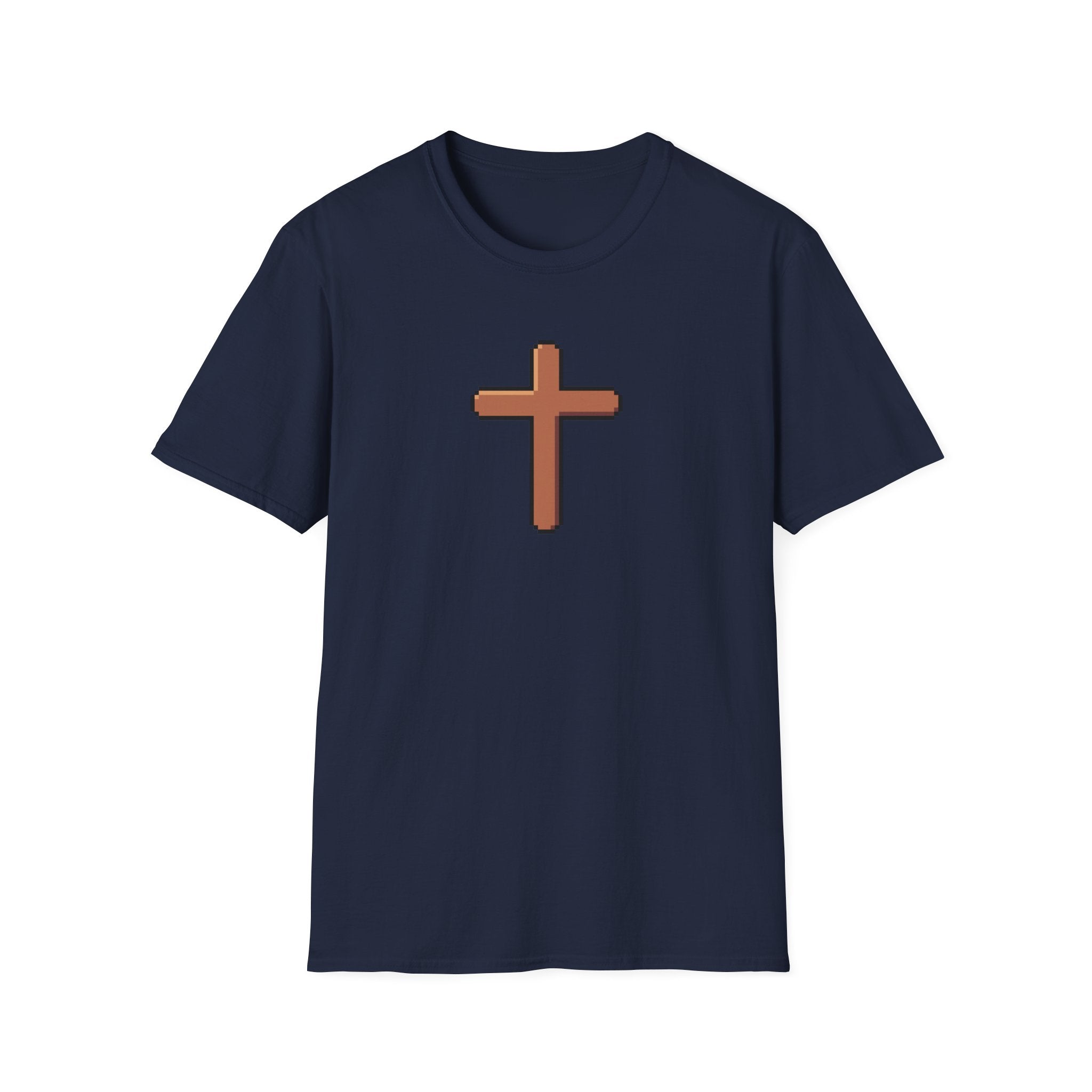 Pixel Cross T-Shirt — Minimal Christian Faith Graphic Tee