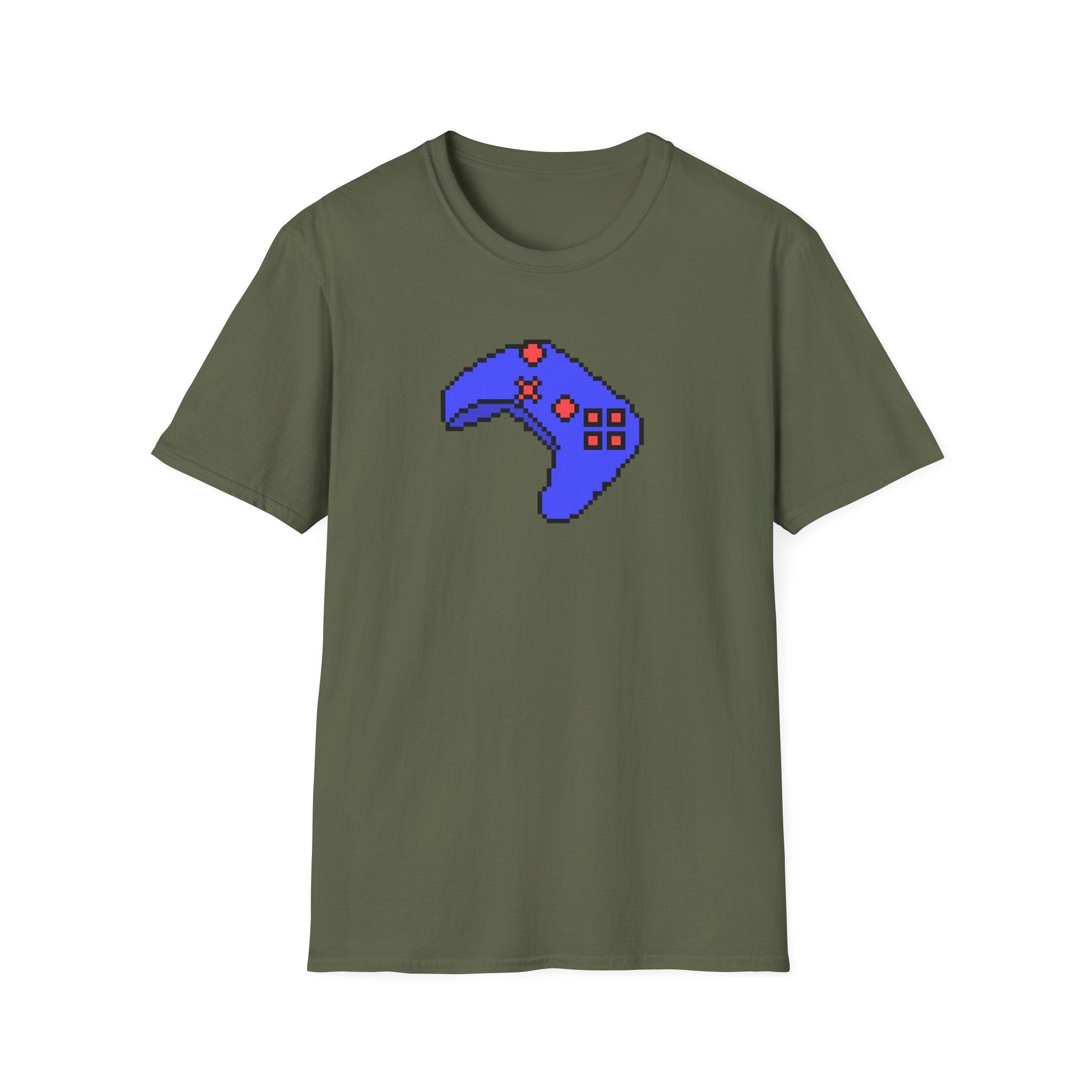 Pixel Blue Gamepad T-Shirt — Retro Gamer Controller Tee