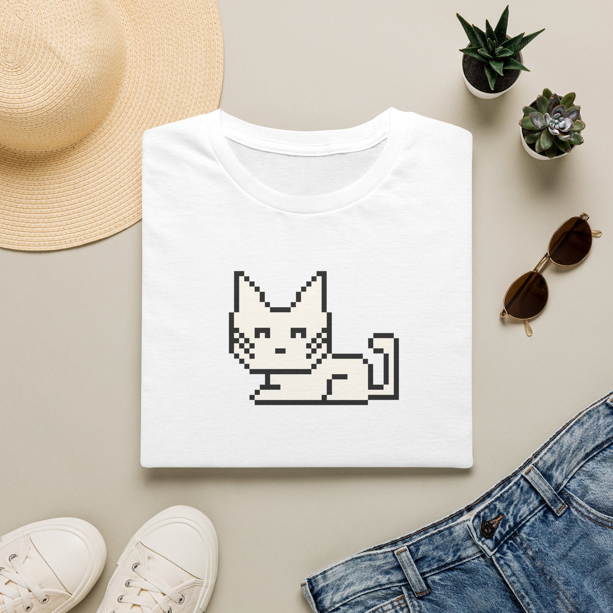 Pixel Cat T-Shirt — Cute Retro 8-Bit Kitten Tee