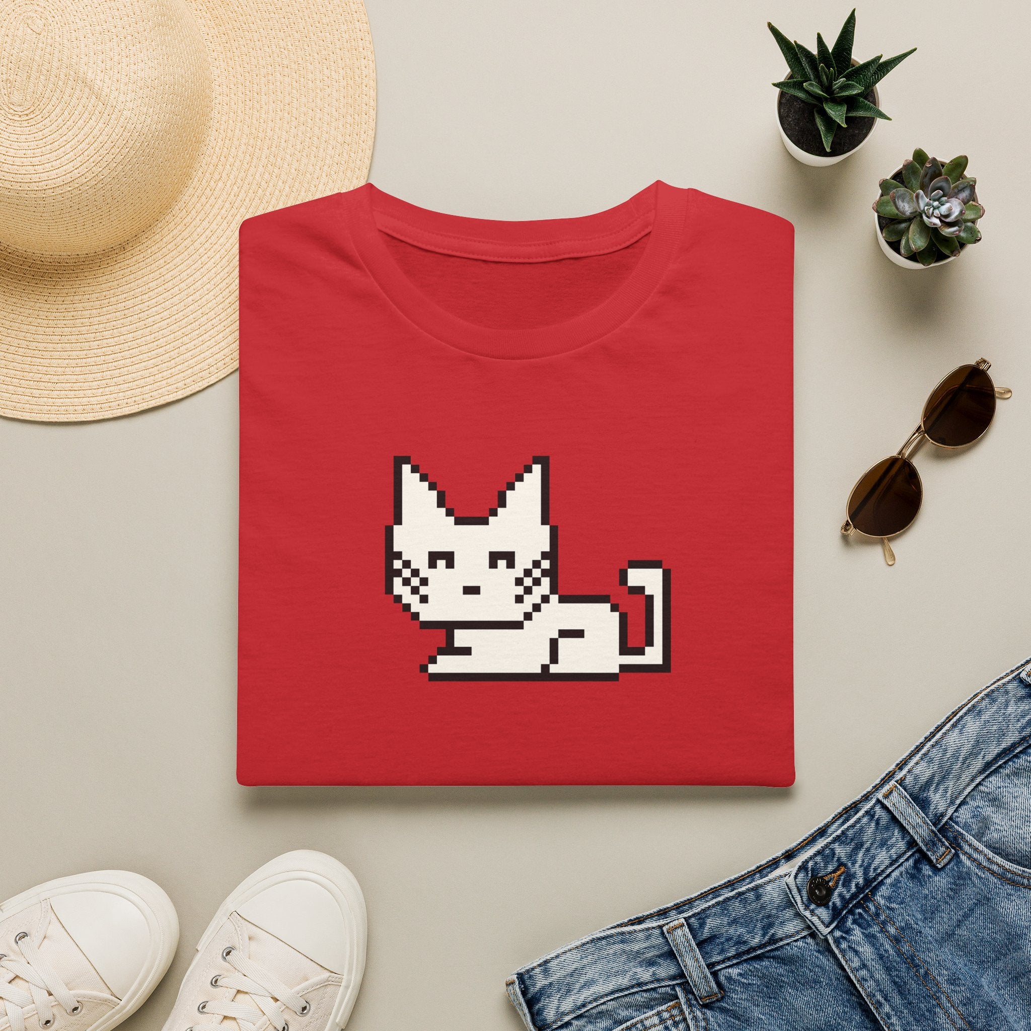 Pixel Cat T-Shirt — Cute Retro 8-Bit Kitten Tee