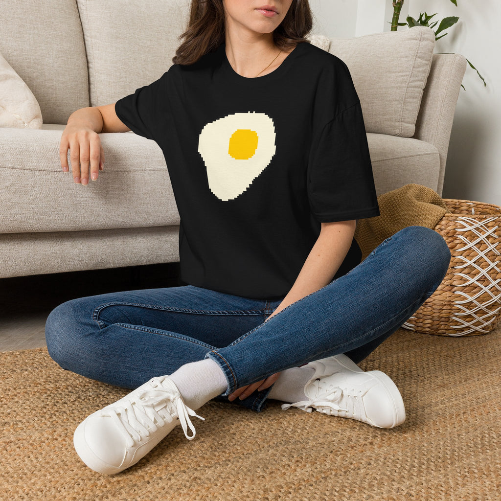 Pixel Fried Egg T-Shirt — Cute Retro Breakfast Graphic Tee