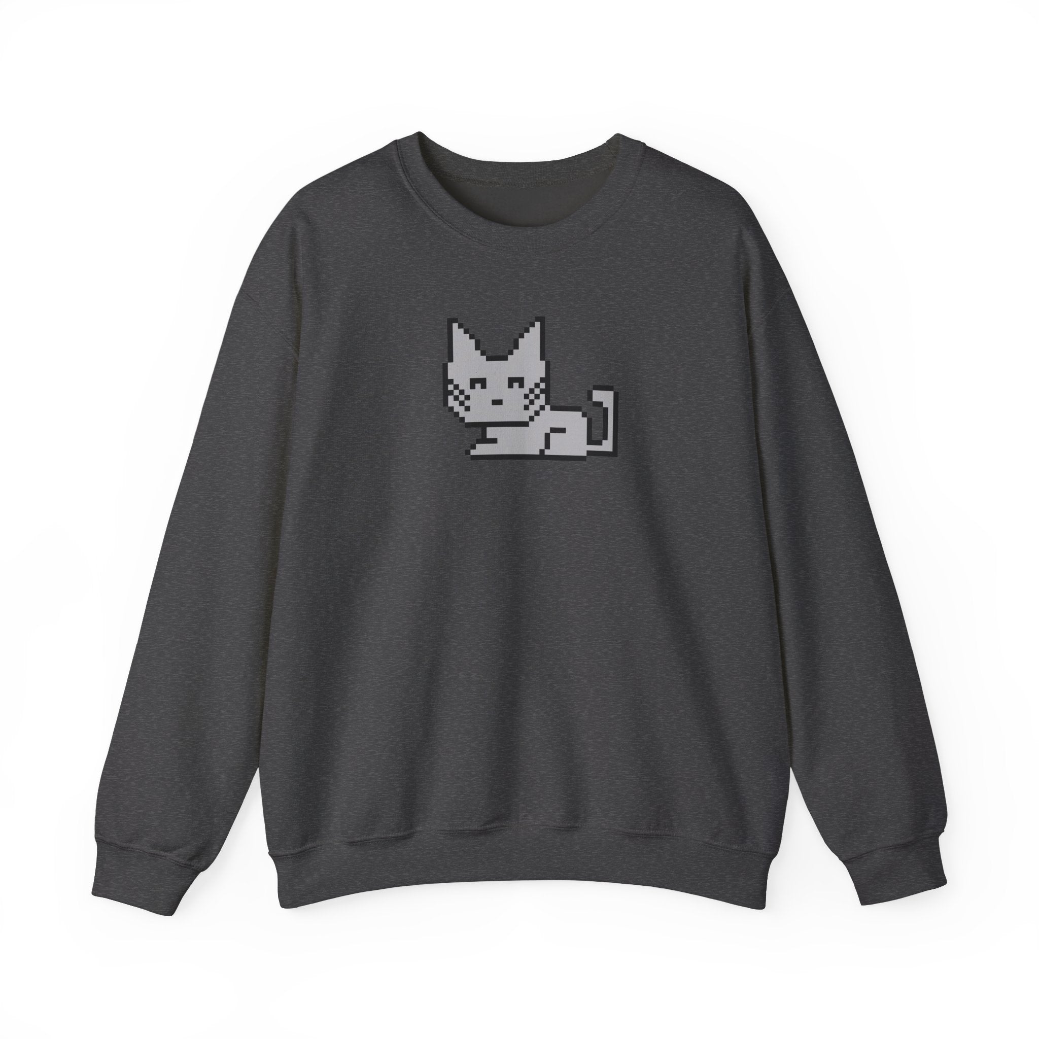 Pixel Cat Crewneck Sweatshirt — Retro 8‑Bit Cat Graphic