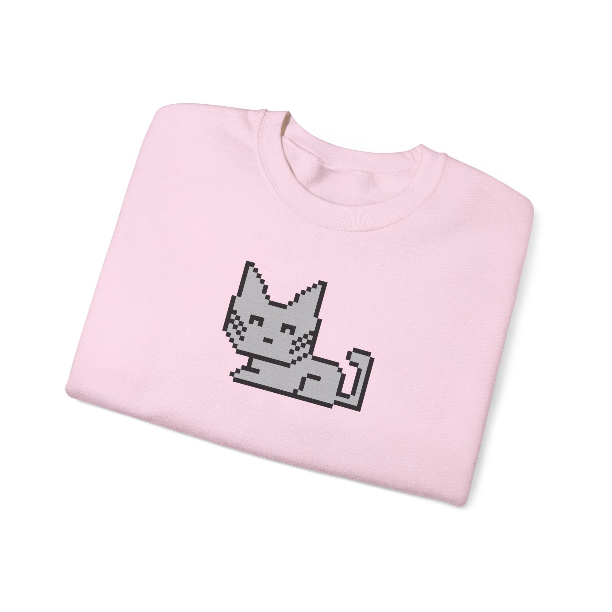Pixel Cat Crewneck Sweatshirt — Retro 8‑Bit Cat Graphic