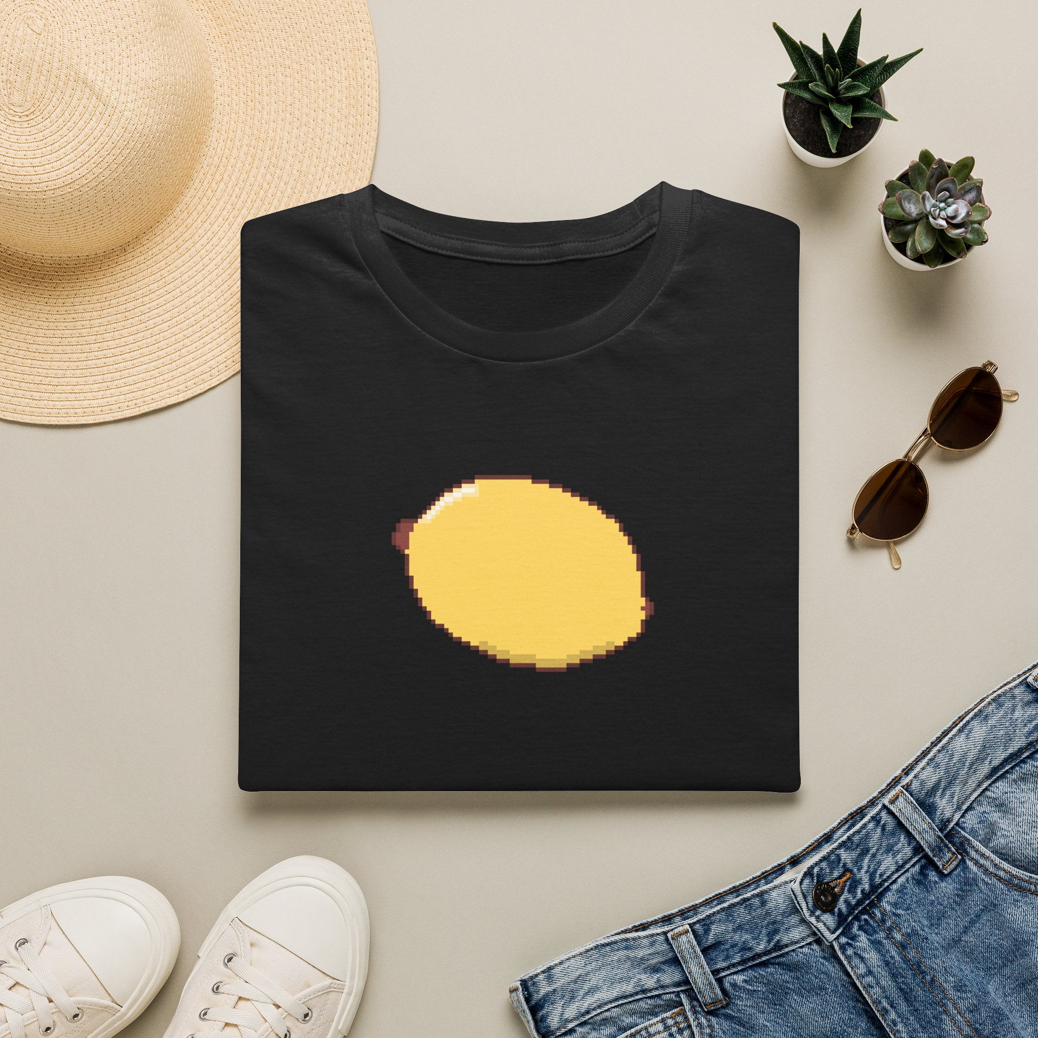 Pixel Lemon T-Shirt — Minimal Retro Fruit Tee