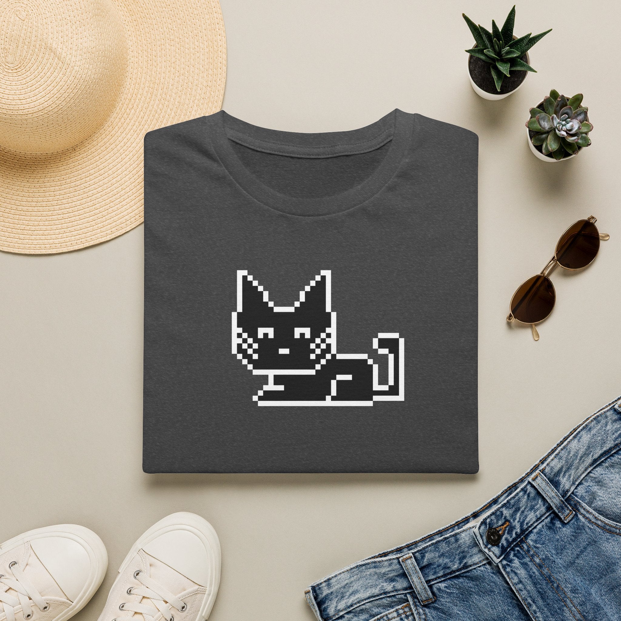 Pixel Cat T-Shirt — Cute Retro 8-Bit Cat Graphic Tee