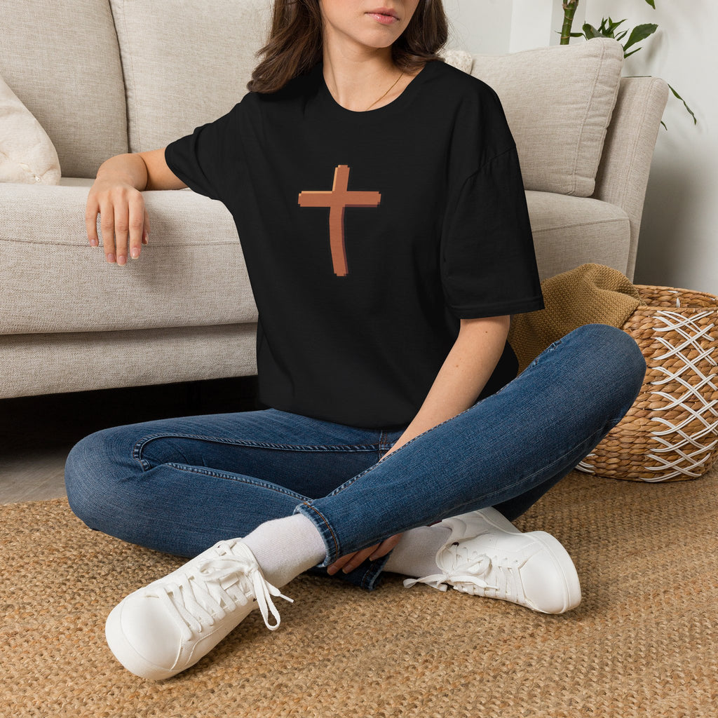 Pixel Cross T-Shirt — Minimal Christian Faith Graphic Tee