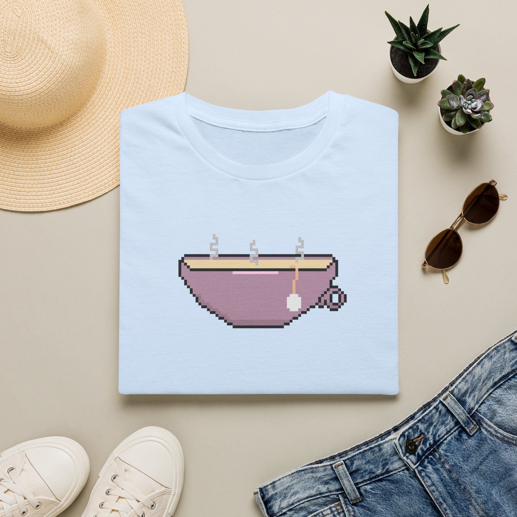 T-Shirt — Pixel Art Tea Cup Graphic Tee