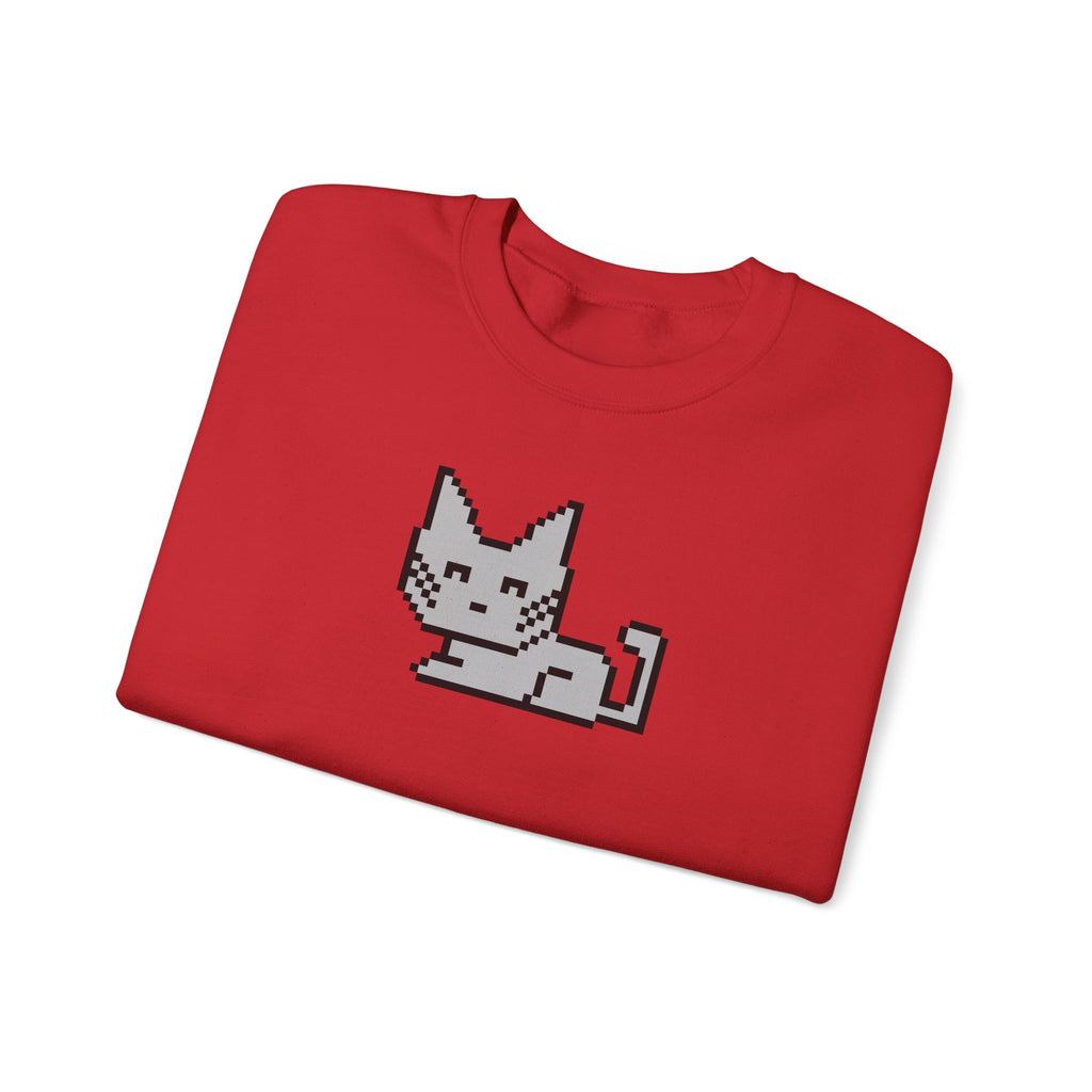 Pixel Cat Crewneck Sweatshirt — Retro 8‑Bit Cat Graphic