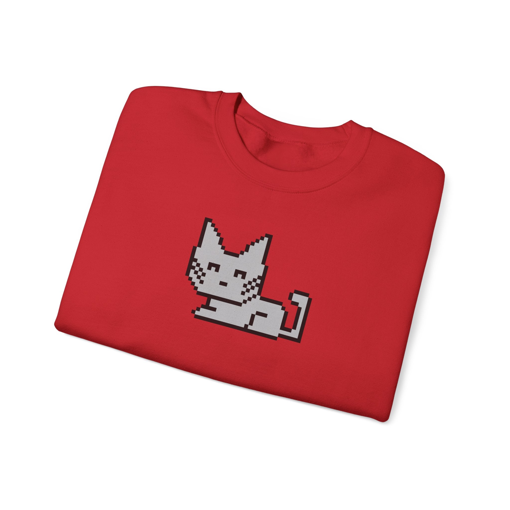 Pixel Cat Crewneck Sweatshirt — Retro 8‑Bit Cat Graphic