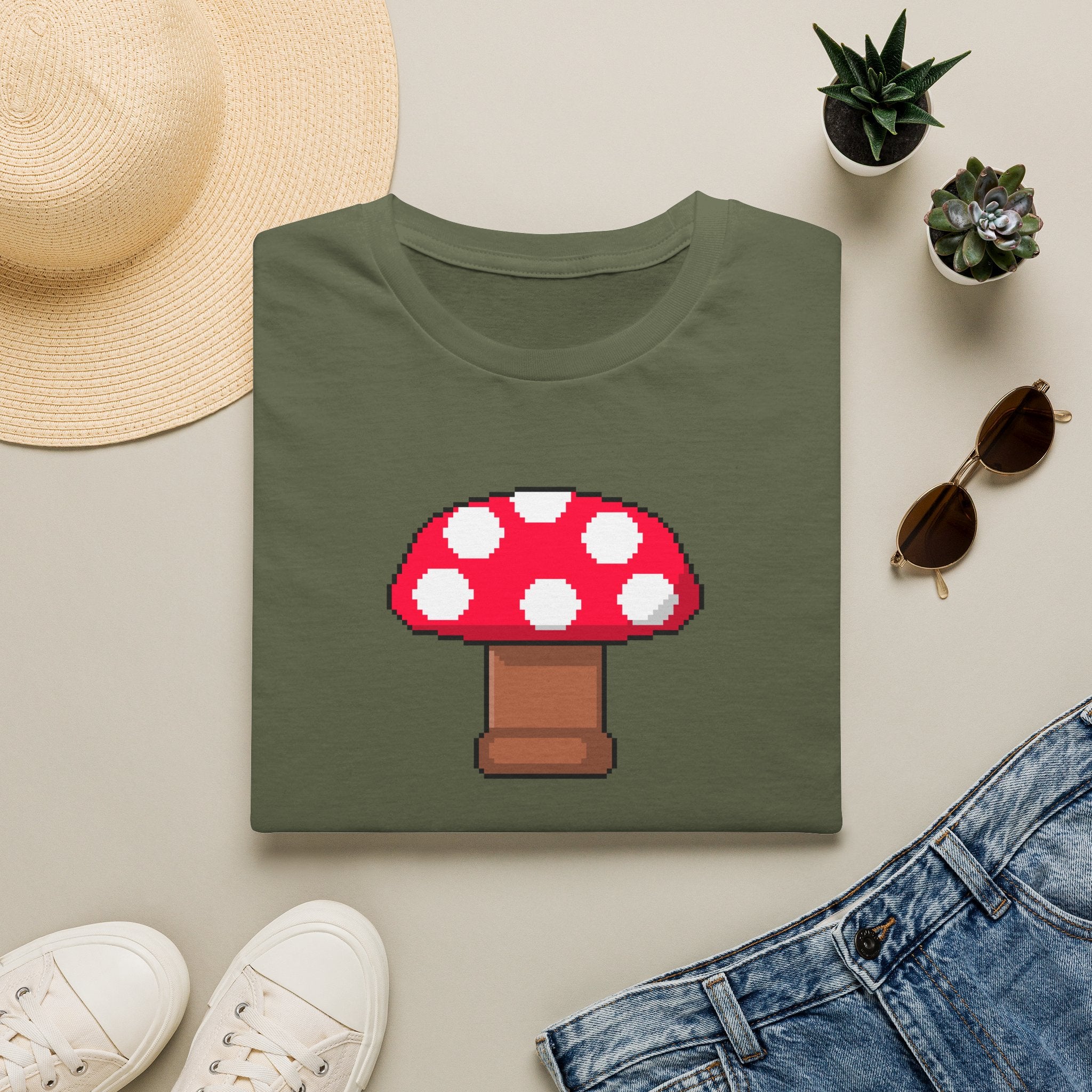 Retro Pixel Mushroom T-Shirt — Cute Mushroom Gamer Tee