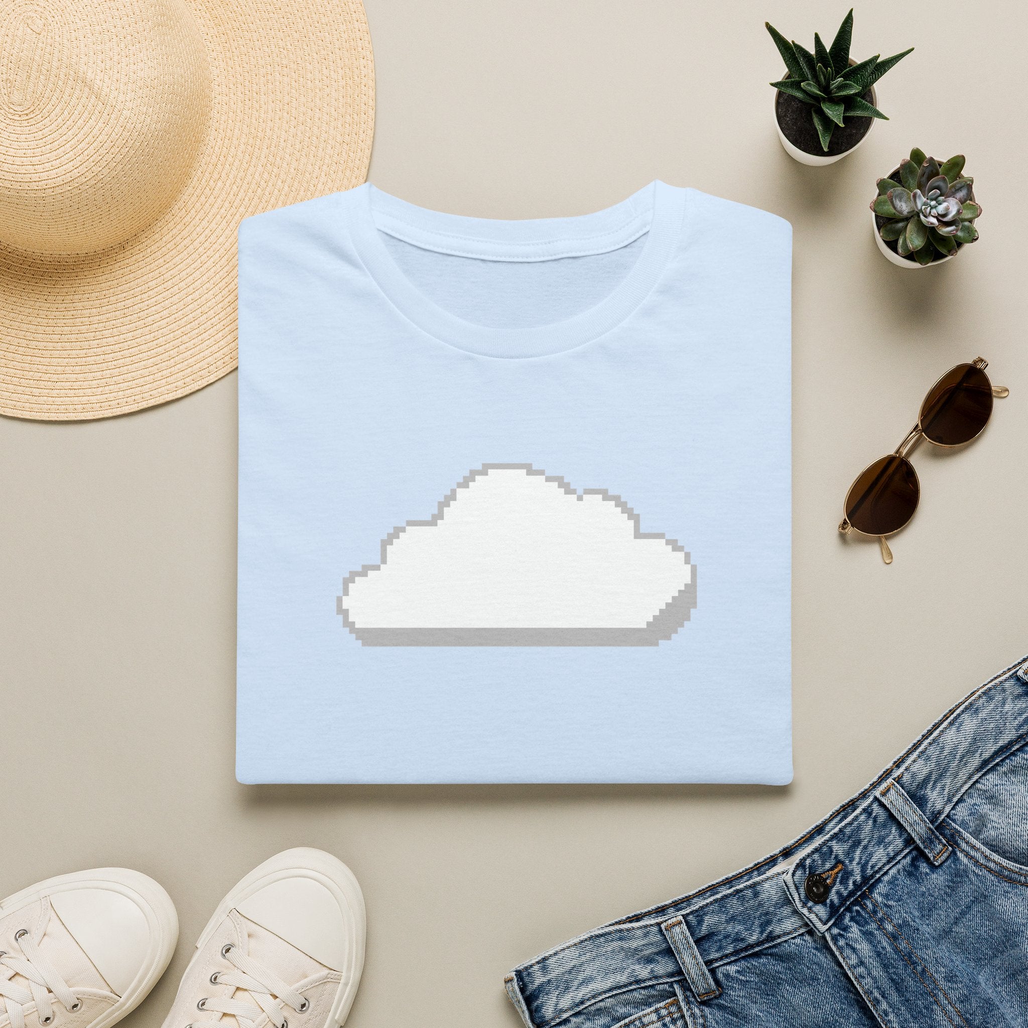 Pixel Cloud T-Shirt — Minimal Retro Gaming Cloud Tee
