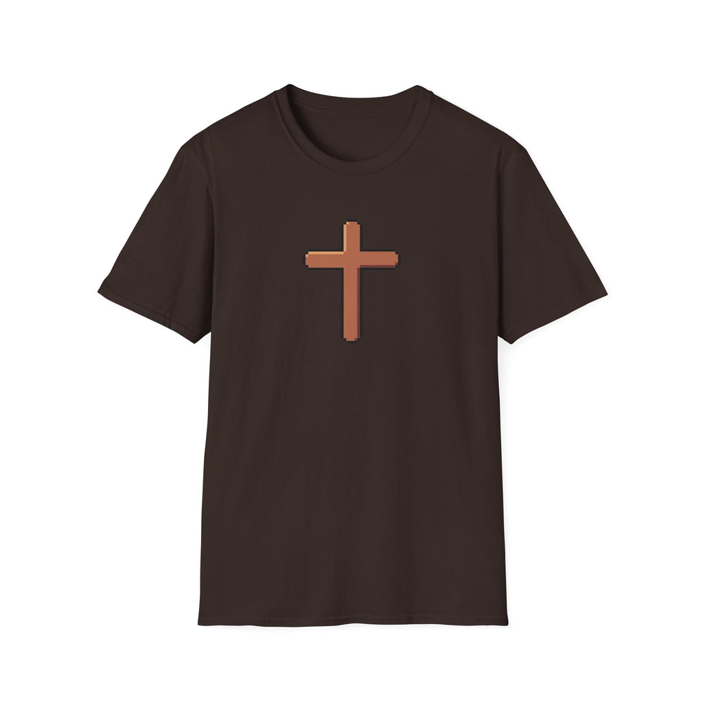 Pixel Cross T-Shirt — Minimal Christian Faith Graphic Tee