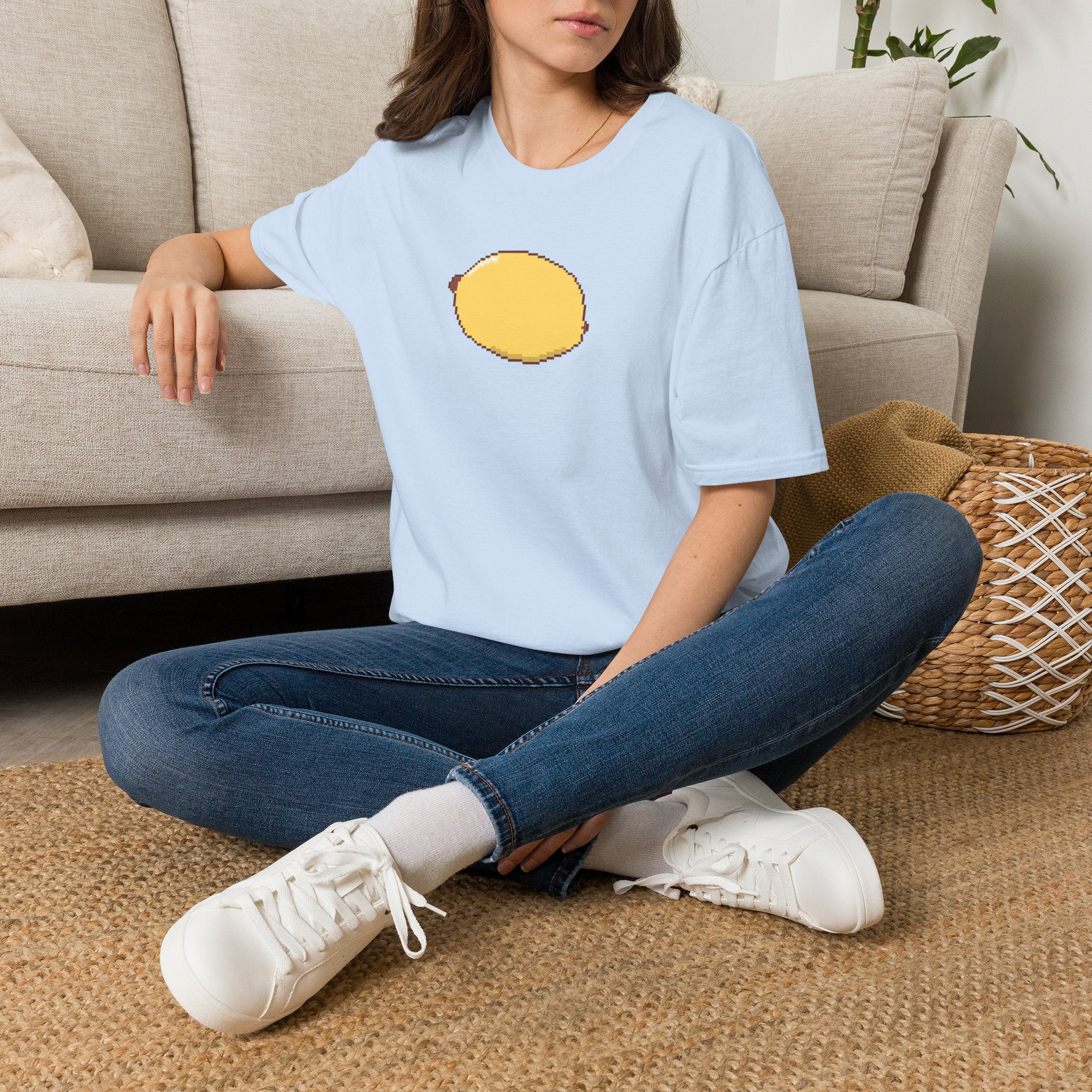 Pixel Lemon T-Shirt — Minimal Retro Fruit Tee