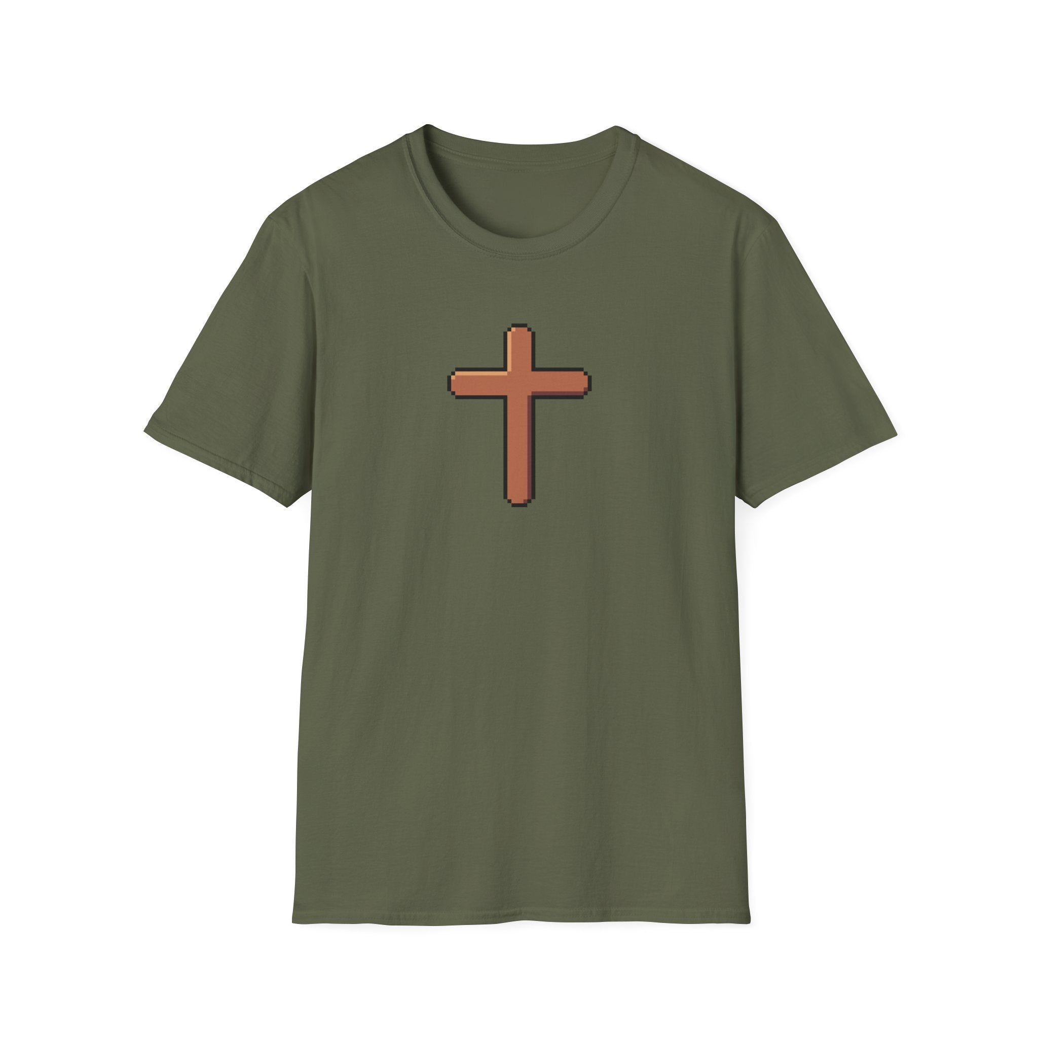 Pixel Cross T-Shirt — Minimal Christian Faith Graphic Tee