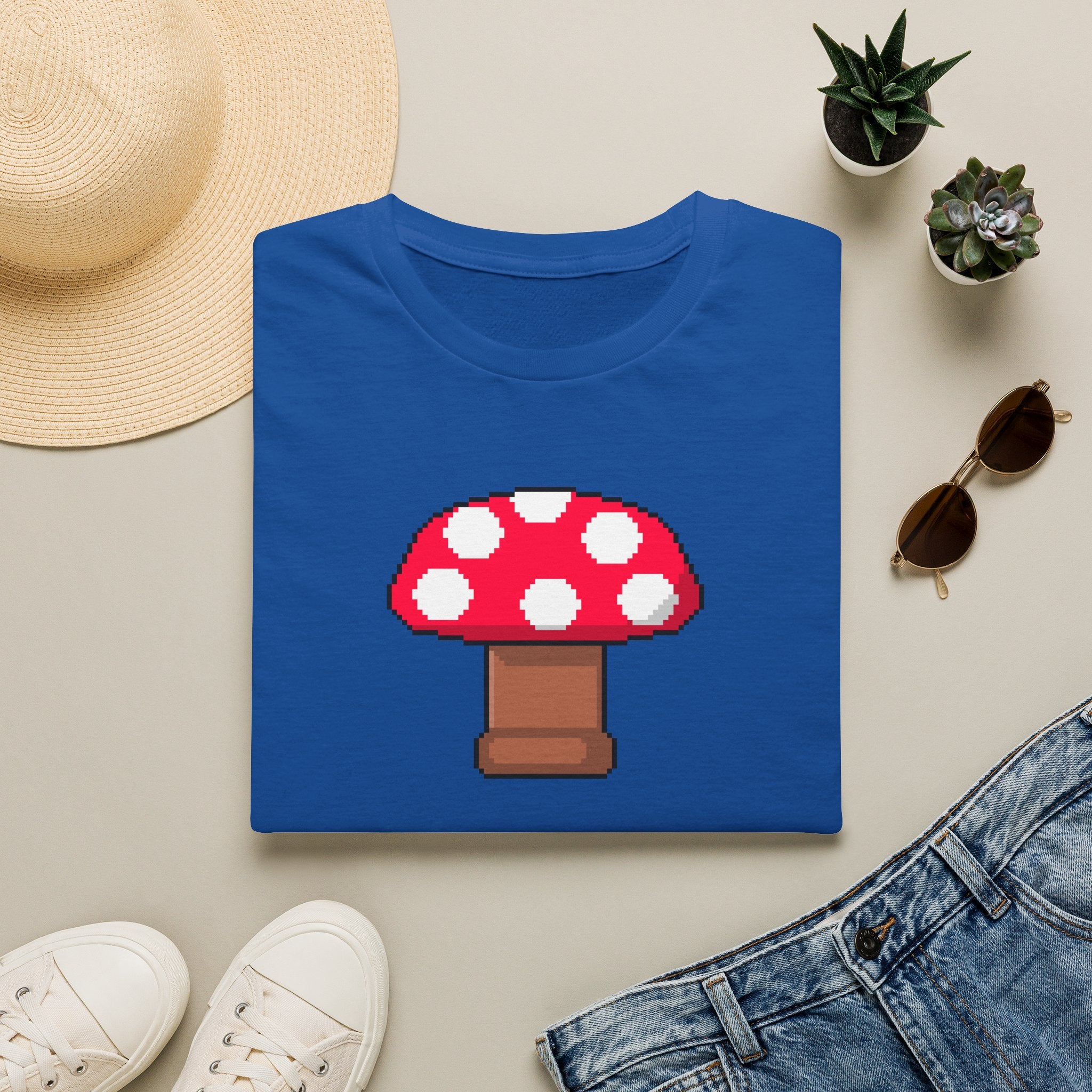 Retro Pixel Mushroom T-Shirt — Cute Mushroom Gamer Tee
