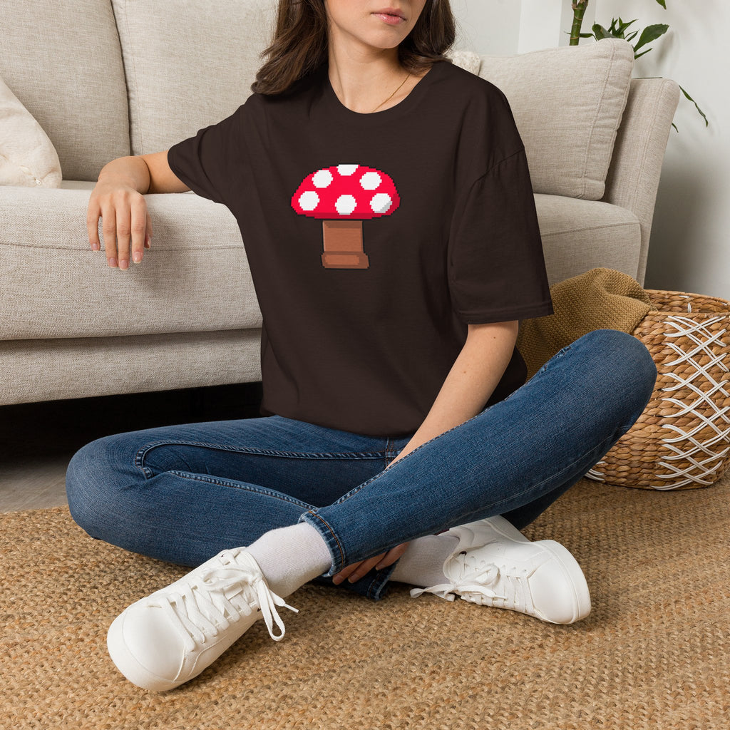 Retro Pixel Mushroom T-Shirt — Cute Mushroom Gamer Tee