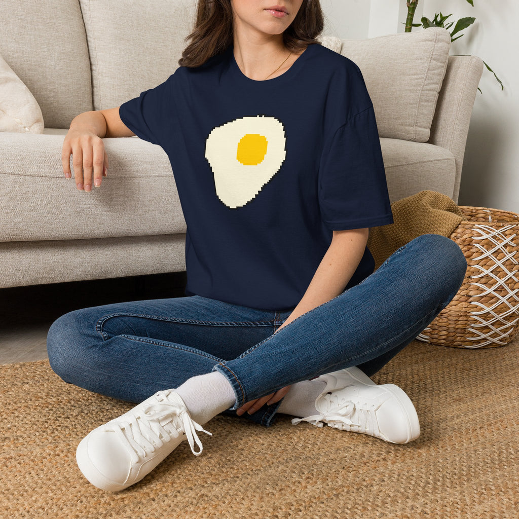 Pixel Fried Egg T-Shirt — Cute Retro Breakfast Graphic Tee