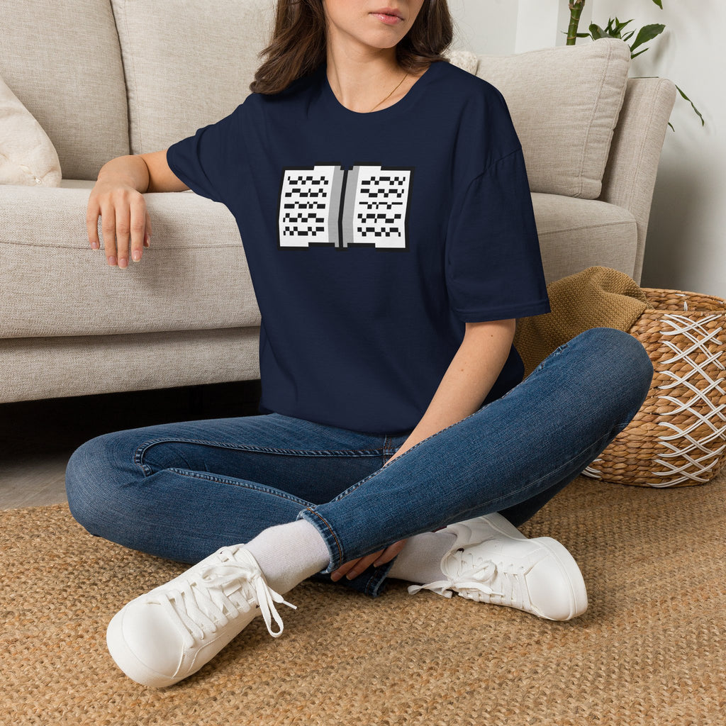 Book Pixel Art T-Shirt — Retro Reading Graphic Tee for Book Lovers