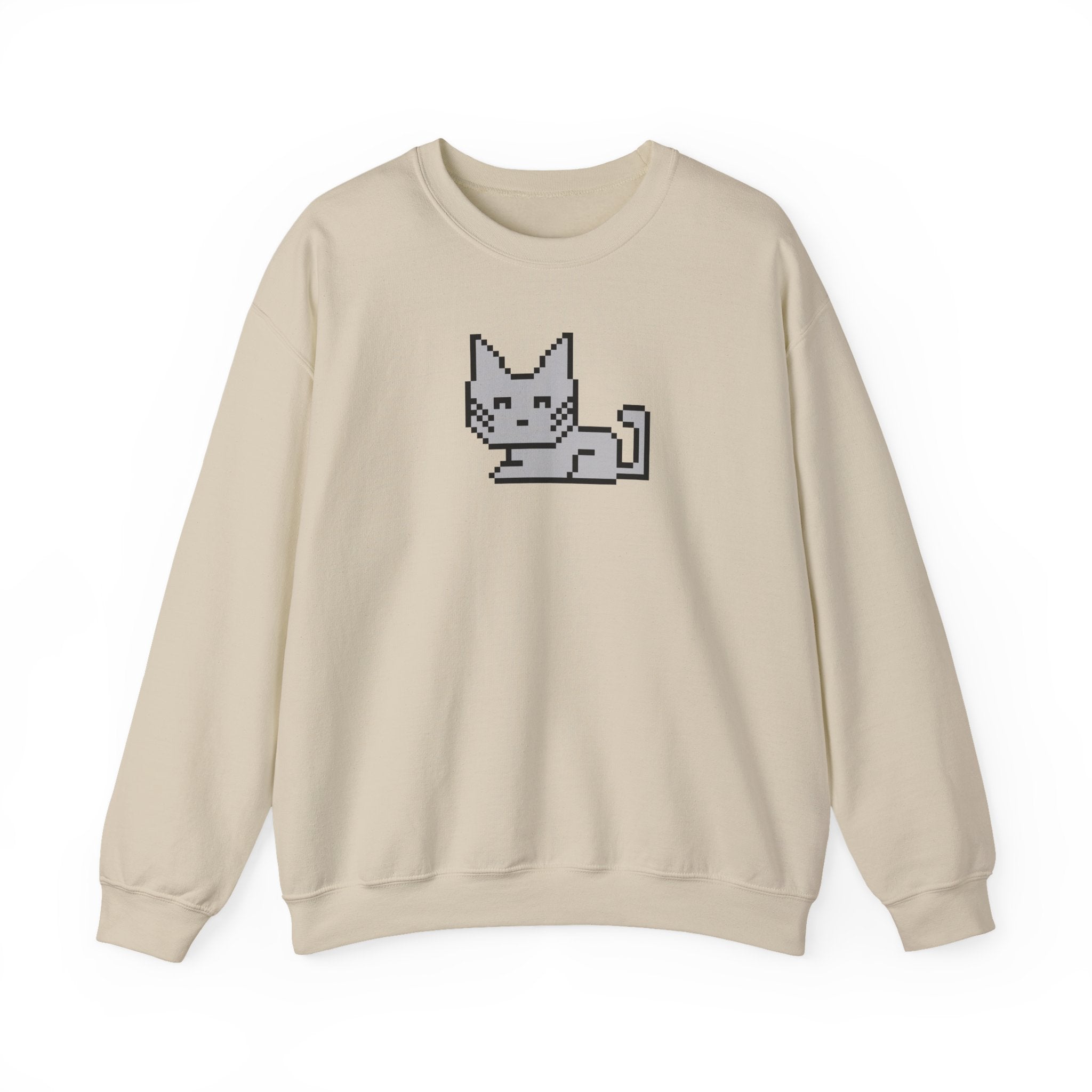 Pixel Cat Crewneck Sweatshirt — Retro 8‑Bit Cat Graphic