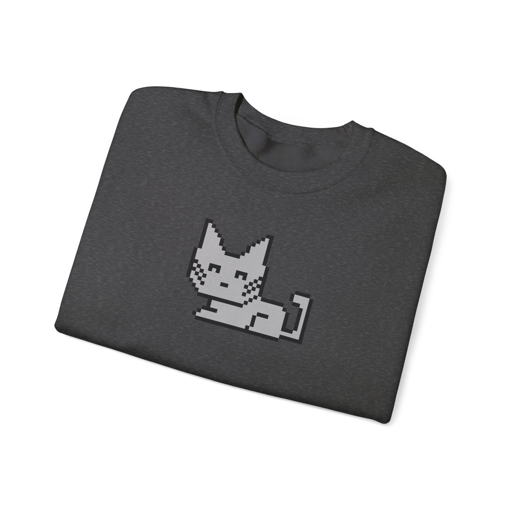 Pixel Cat Crewneck Sweatshirt — Retro 8‑Bit Cat Graphic
