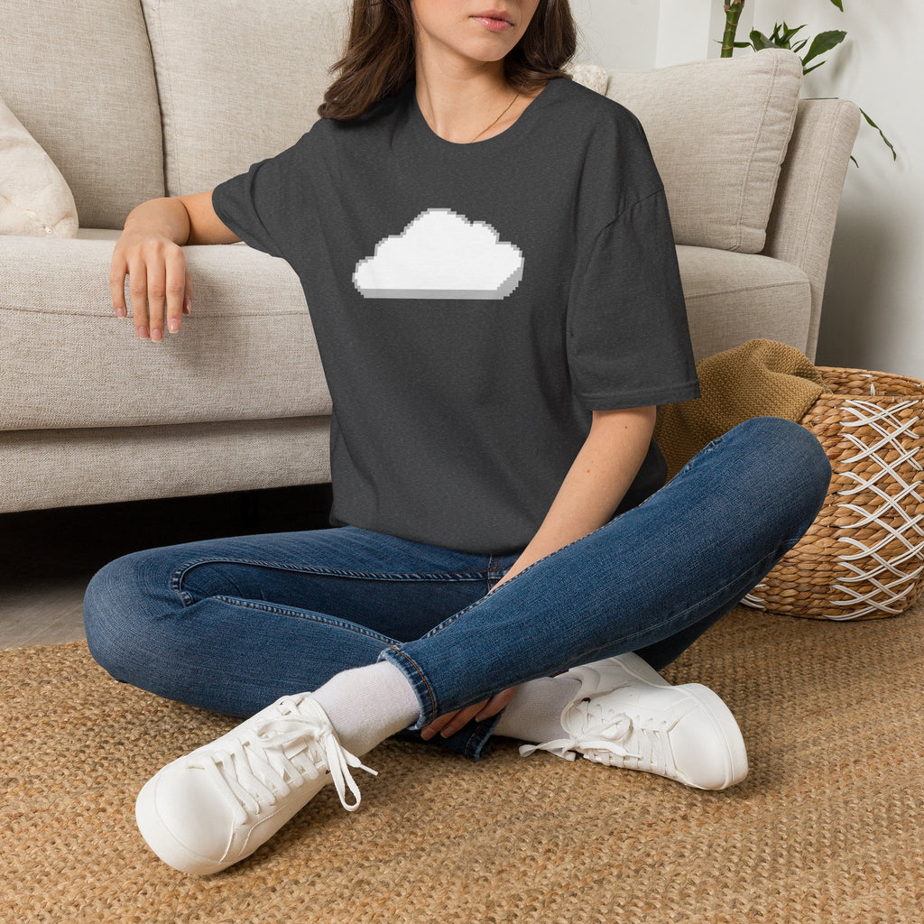 Pixel Cloud T-Shirt — Minimal Retro Gaming Cloud Tee