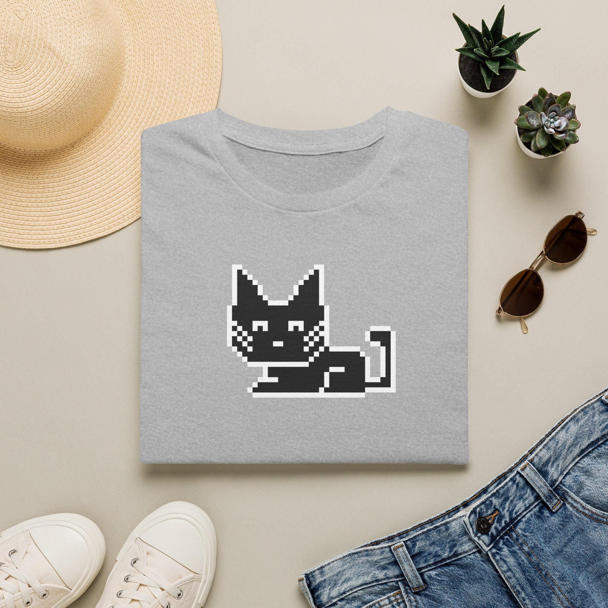 Pixel Cat T-Shirt — Cute Retro 8-Bit Cat Graphic Tee