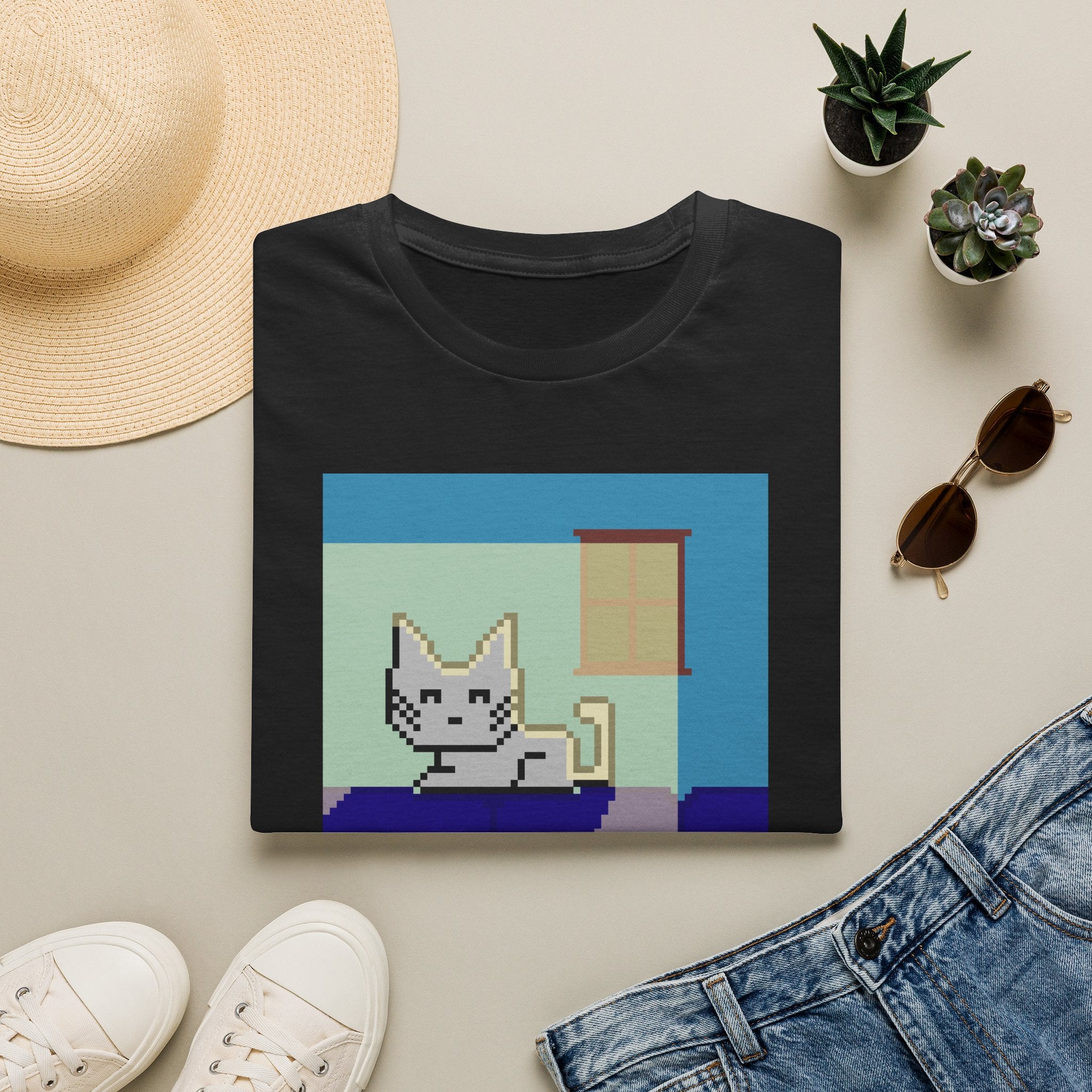 Pixel Cat Tee — Retro 8‑Bit Cat Graphic T‑Shirt