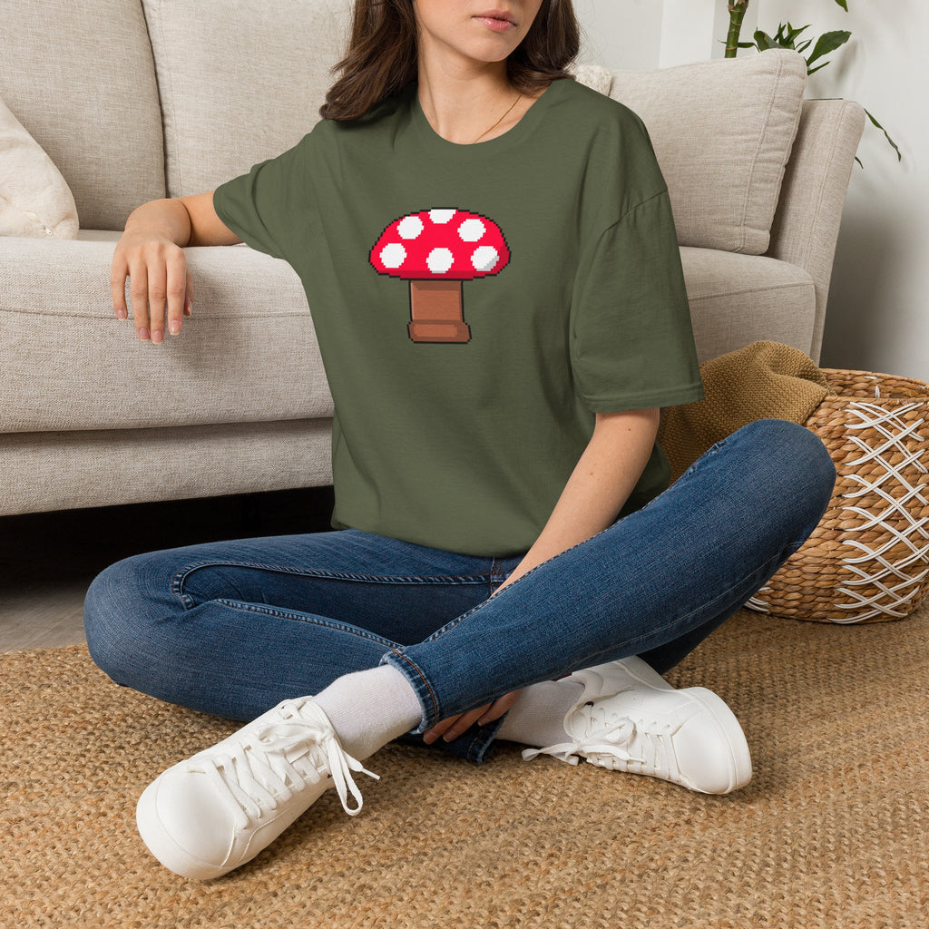 Retro Pixel Mushroom T-Shirt — Cute Mushroom Gamer Tee