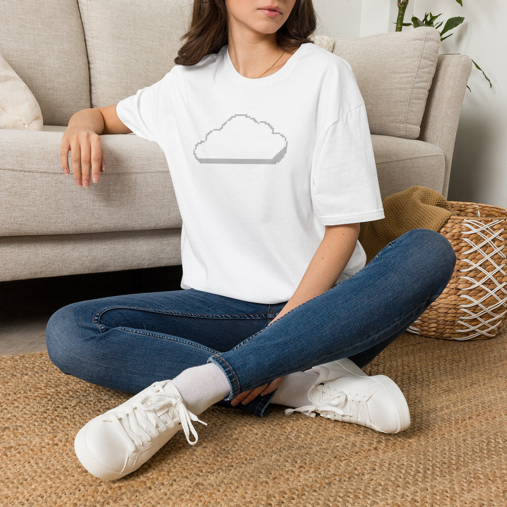 Pixel Cloud T-Shirt — Minimal Retro Gaming Cloud Tee
