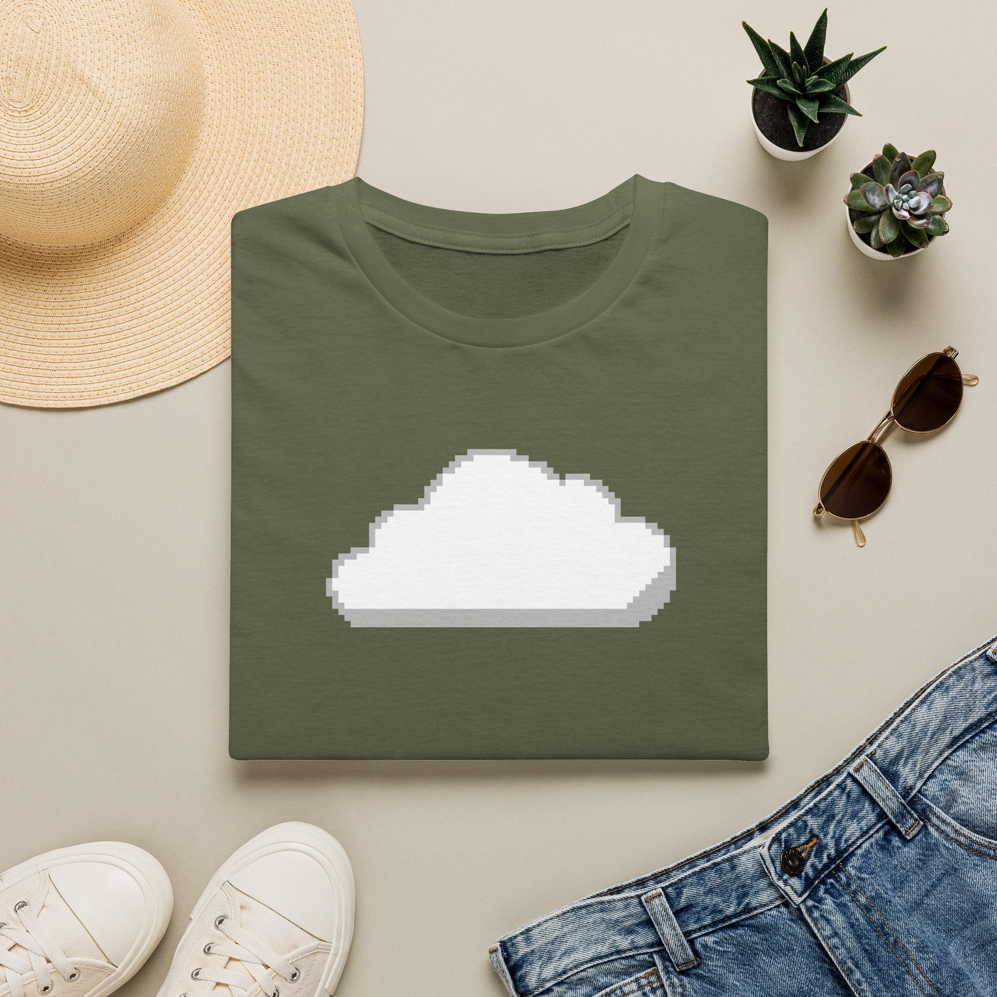 Pixel Cloud T-Shirt — Minimal Retro Gaming Cloud Tee