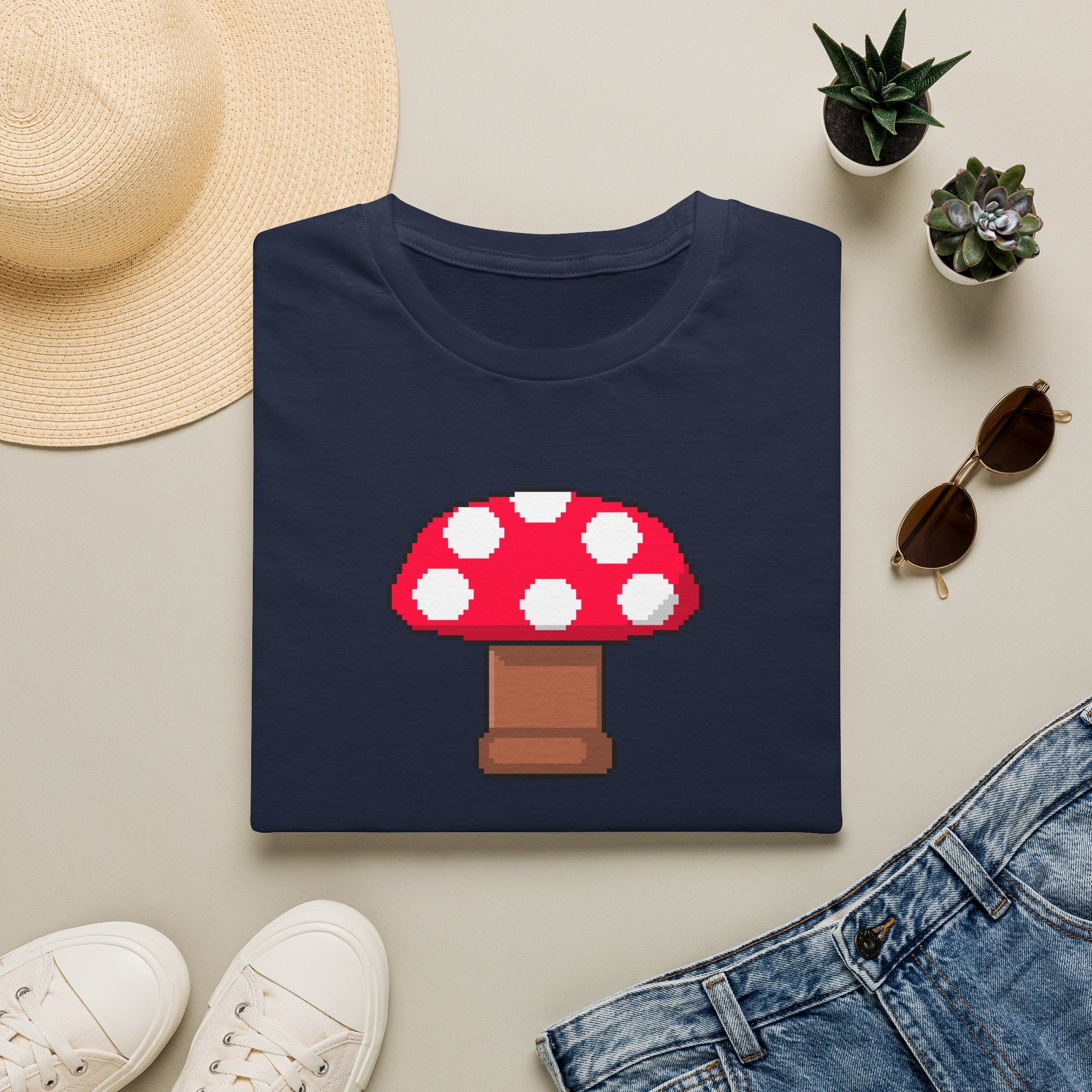 Retro Pixel Mushroom T-Shirt — Cute Mushroom Gamer Tee