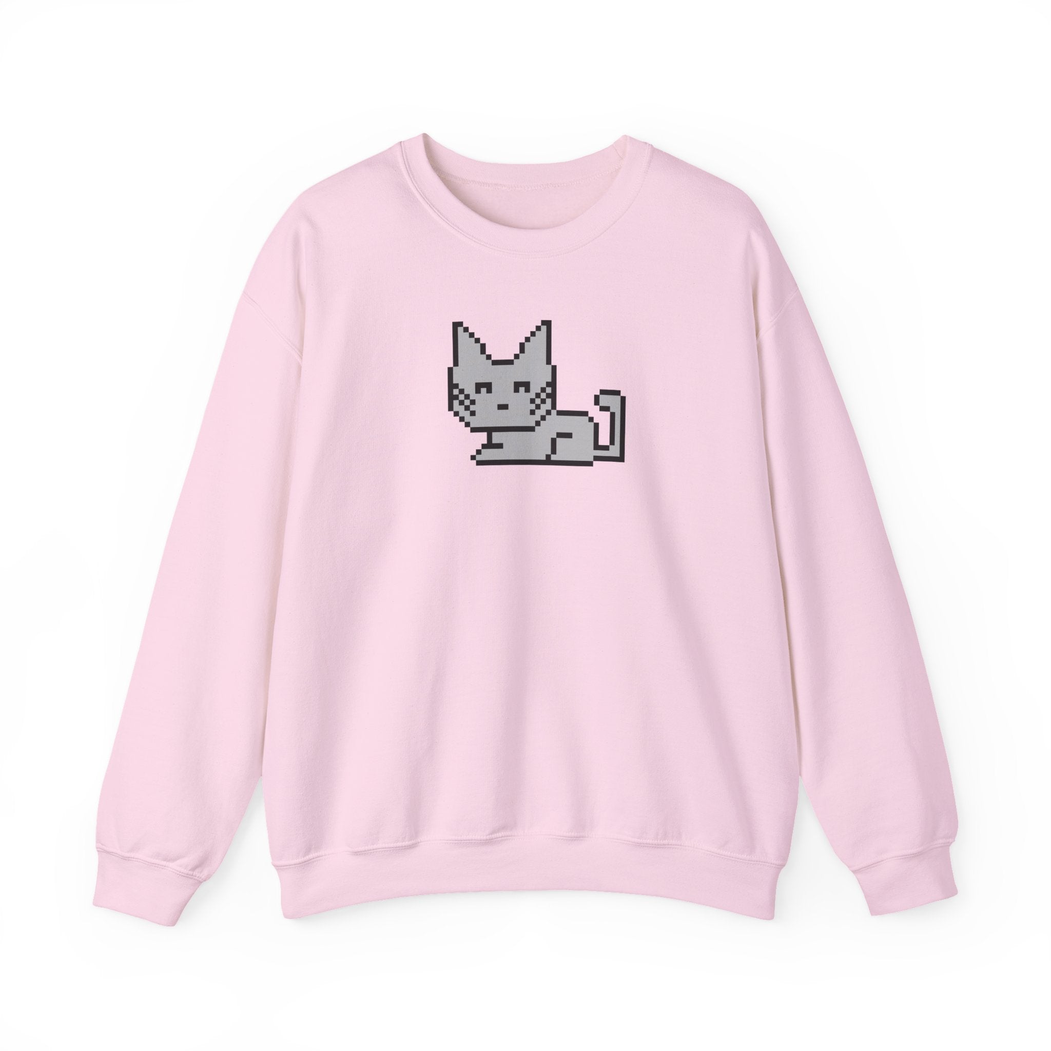 Pixel Cat Crewneck Sweatshirt — Retro 8‑Bit Cat Graphic