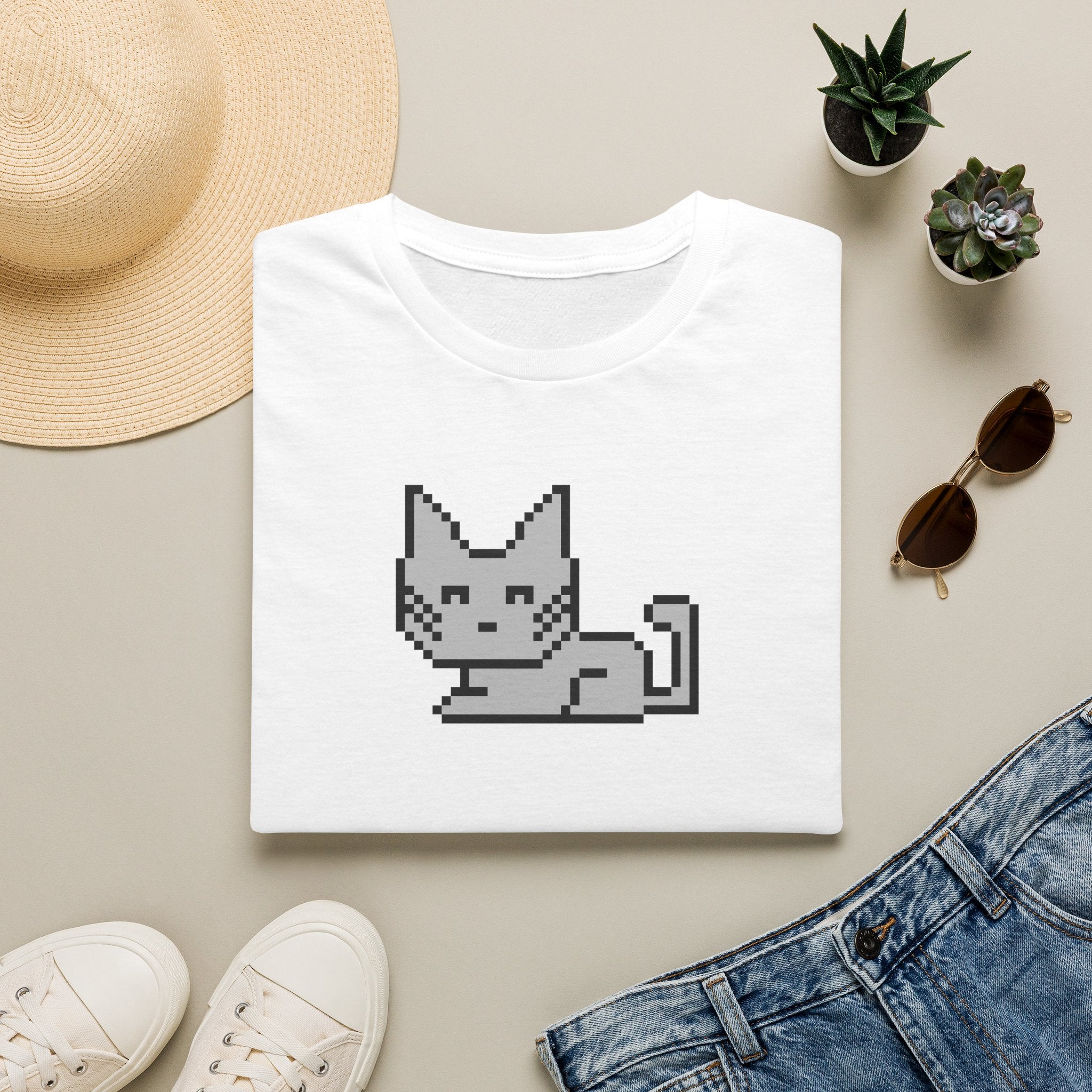 Pixel Cat T‑Shirt — Retro 8‑Bit Kitten Graphic Tee