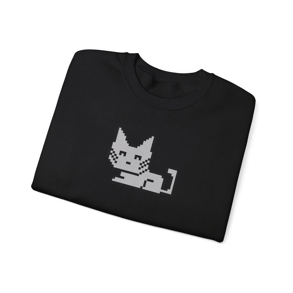 Pixel Cat Crewneck Sweatshirt — Retro 8‑Bit Cat Graphic
