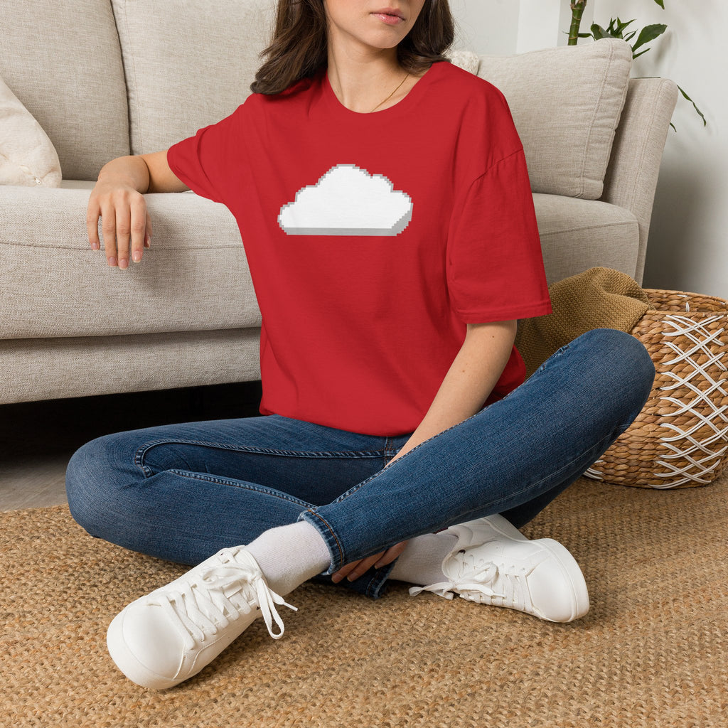 Pixel Cloud T-Shirt — Minimal Retro Gaming Cloud Tee