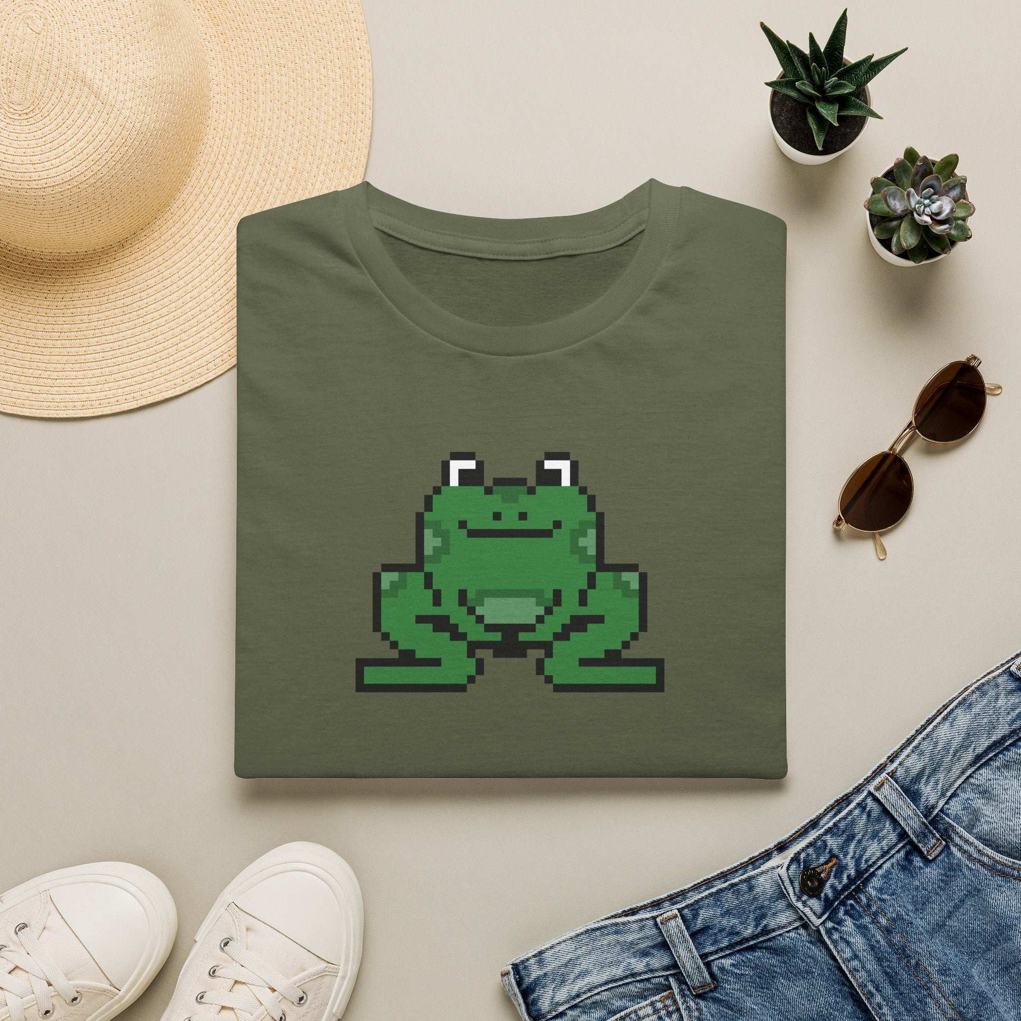 Pixel Frog T-Shirt — Cute Retro 8-Bit Frog Graphic Tee