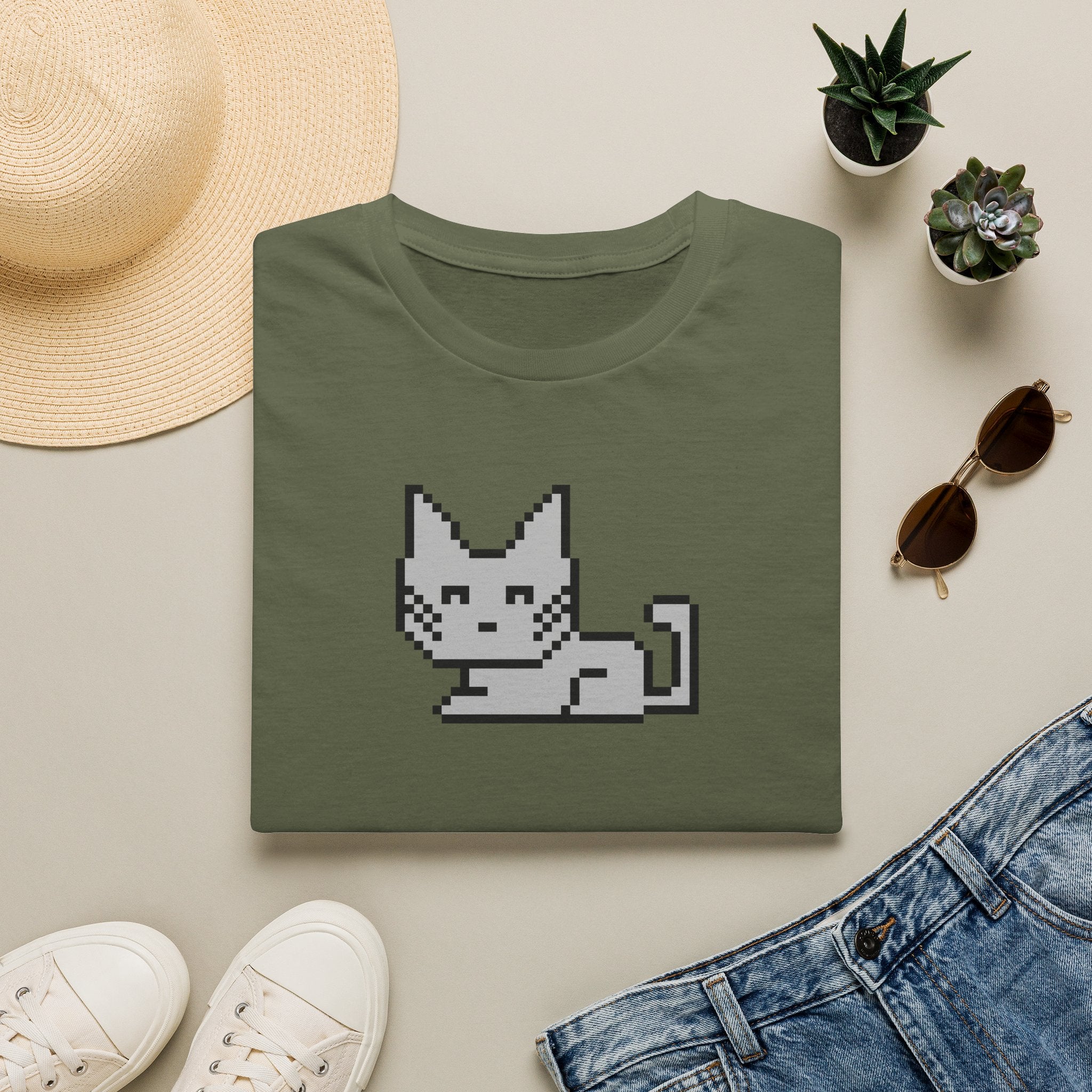 Pixel Cat T‑Shirt — Retro 8‑Bit Kitten Graphic Tee