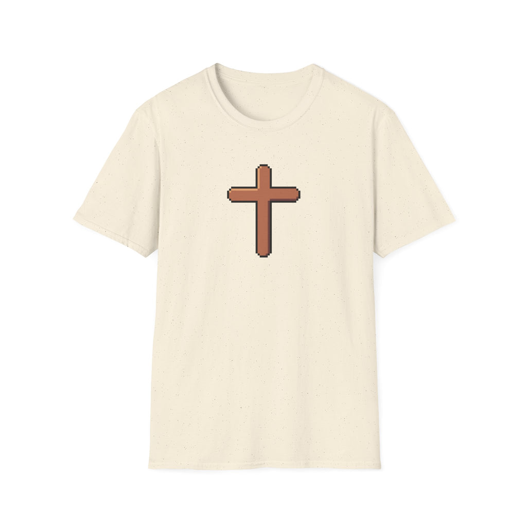 Pixel Cross T-Shirt — Minimal Christian Faith Graphic Tee