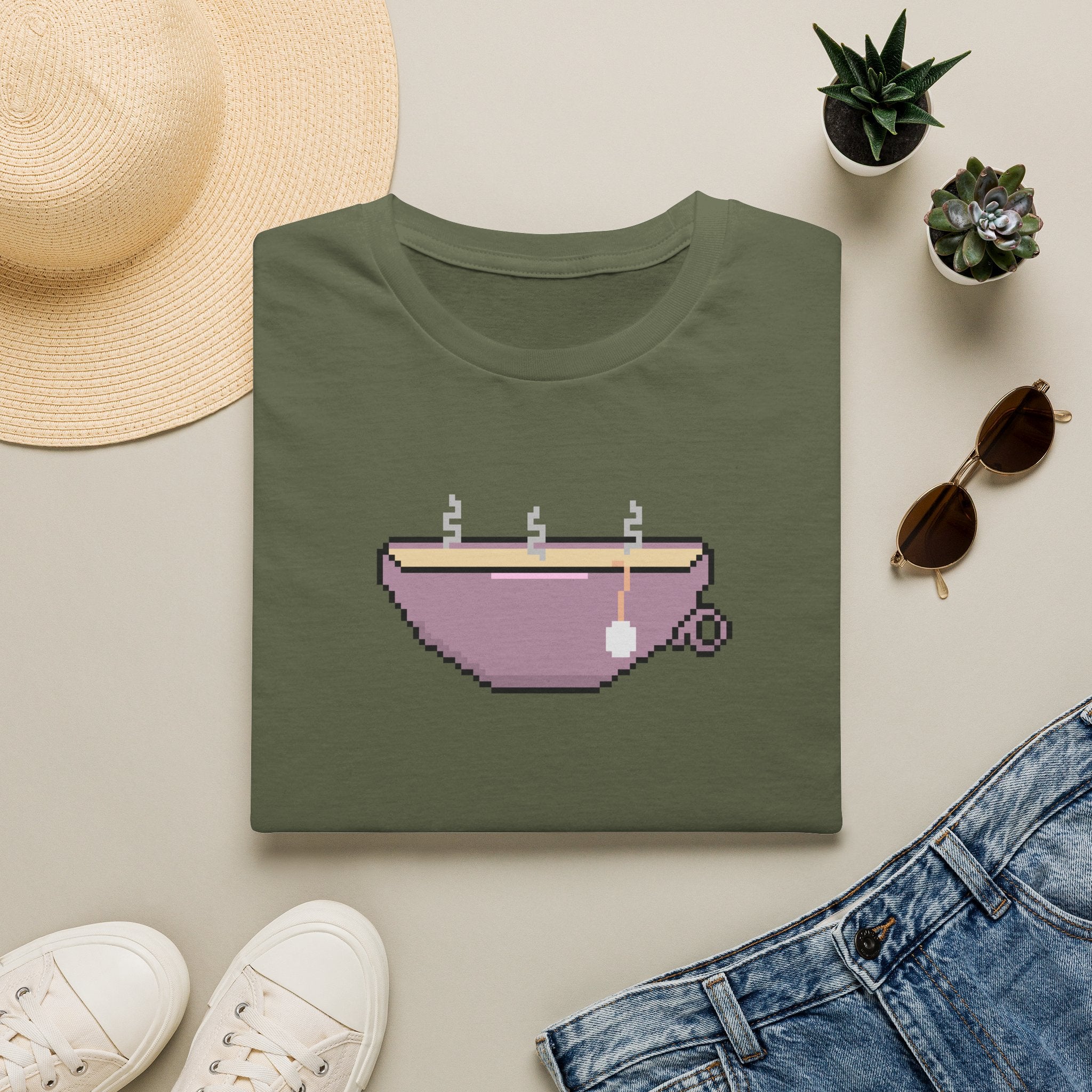 T-Shirt — Pixel Art Tea Cup Graphic Tee