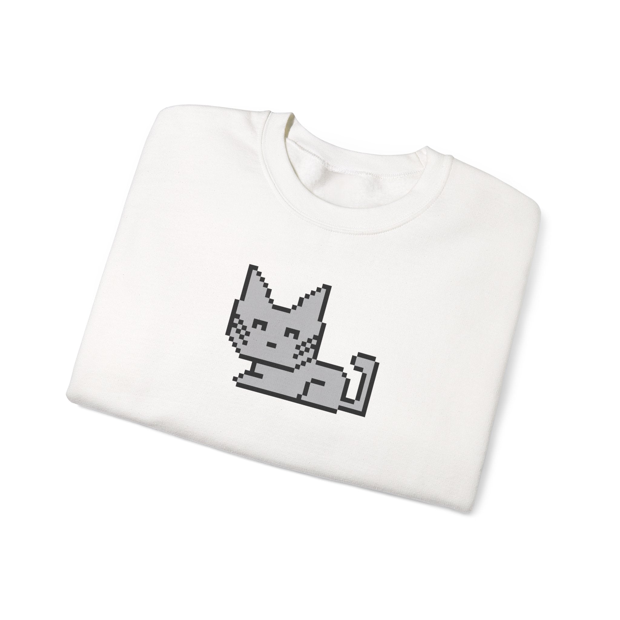 Pixel Cat Crewneck Sweatshirt — Retro 8‑Bit Cat Graphic