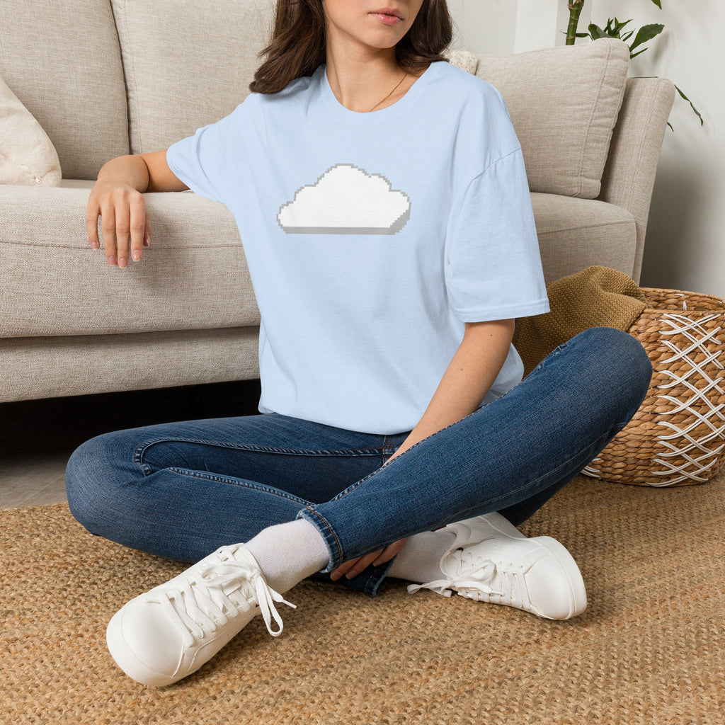 Pixel Cloud T-Shirt — Minimal Retro Gaming Cloud Tee
