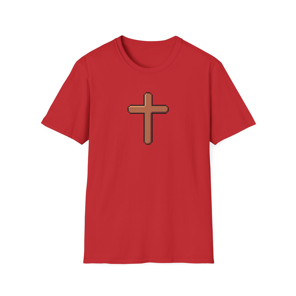 Pixel Cross T-Shirt — Minimal Christian Faith Graphic Tee