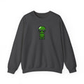 Pixel Alien Crewneck Sweatshirt — Cute Retro 8-Bit Green Alien Graphic