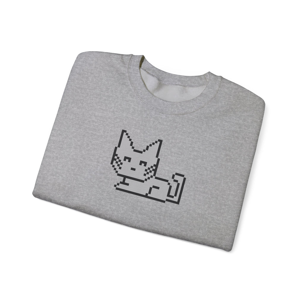 Pixel Cat Crewneck Sweatshirt — Retro 8‑Bit Cat Graphic