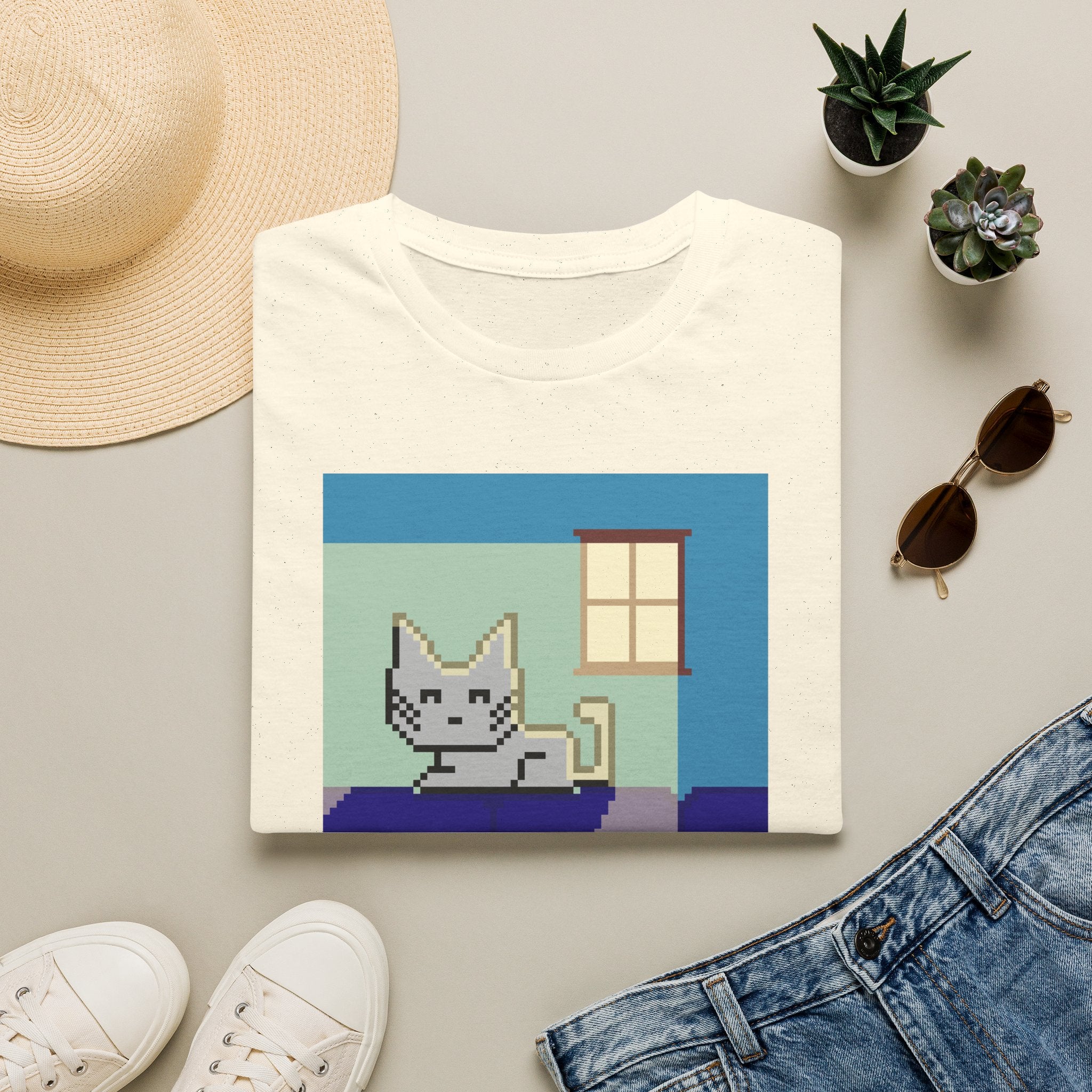 Pixel Cat Tee — Retro 8‑Bit Cat Graphic T‑Shirt